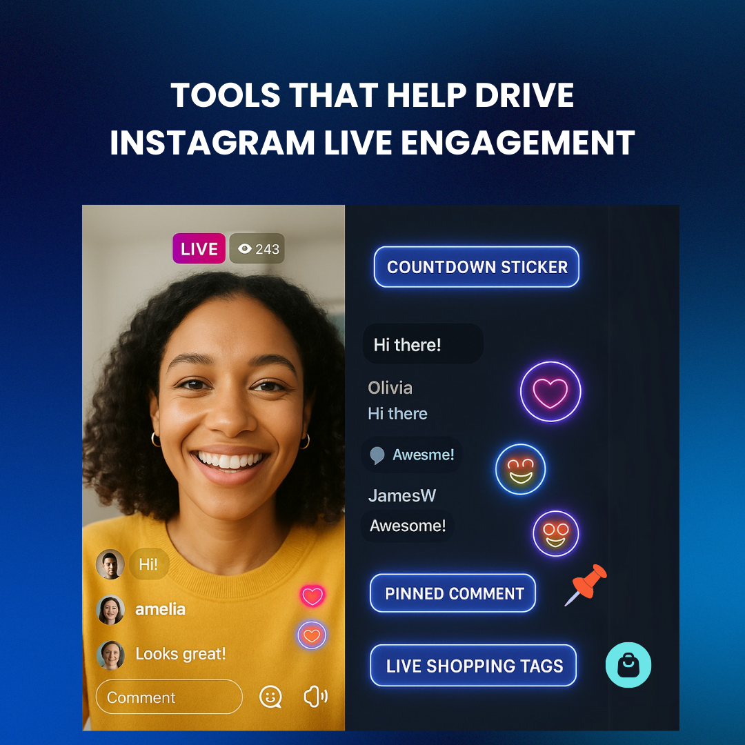 Host reading and responding to viewer comments during a live Instagram session