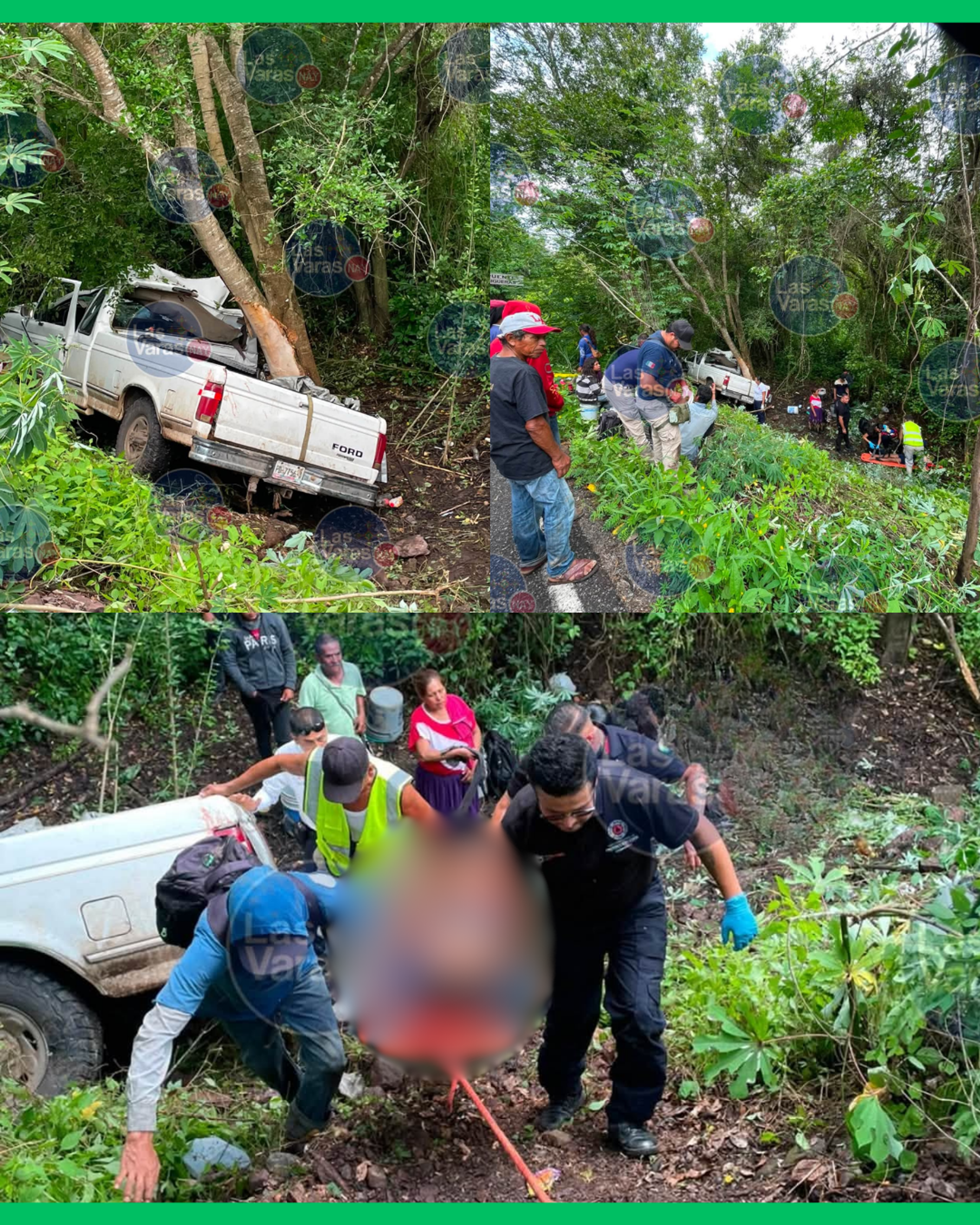  ¡CAMIONETA CON TRABAJADORES SUFRE ACCIDENTE EN LA CARRETERA LAS VARAS–SAN BLAS!