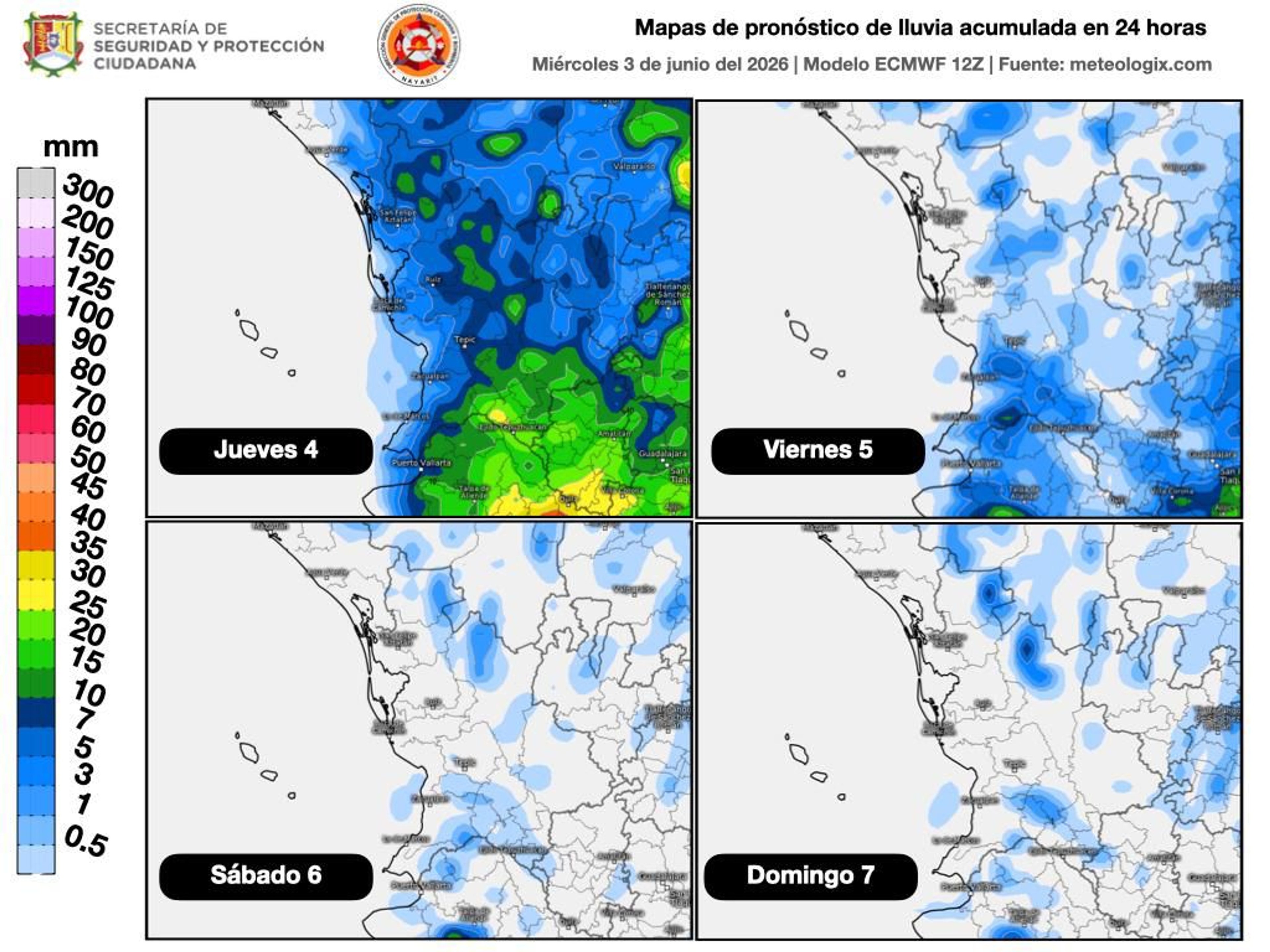PIDEN EXTREMAR PRECAUCIONES ANTE PRONÓSTICO DE LLUVIAS Y TORMENTAS EN NAYARIT
