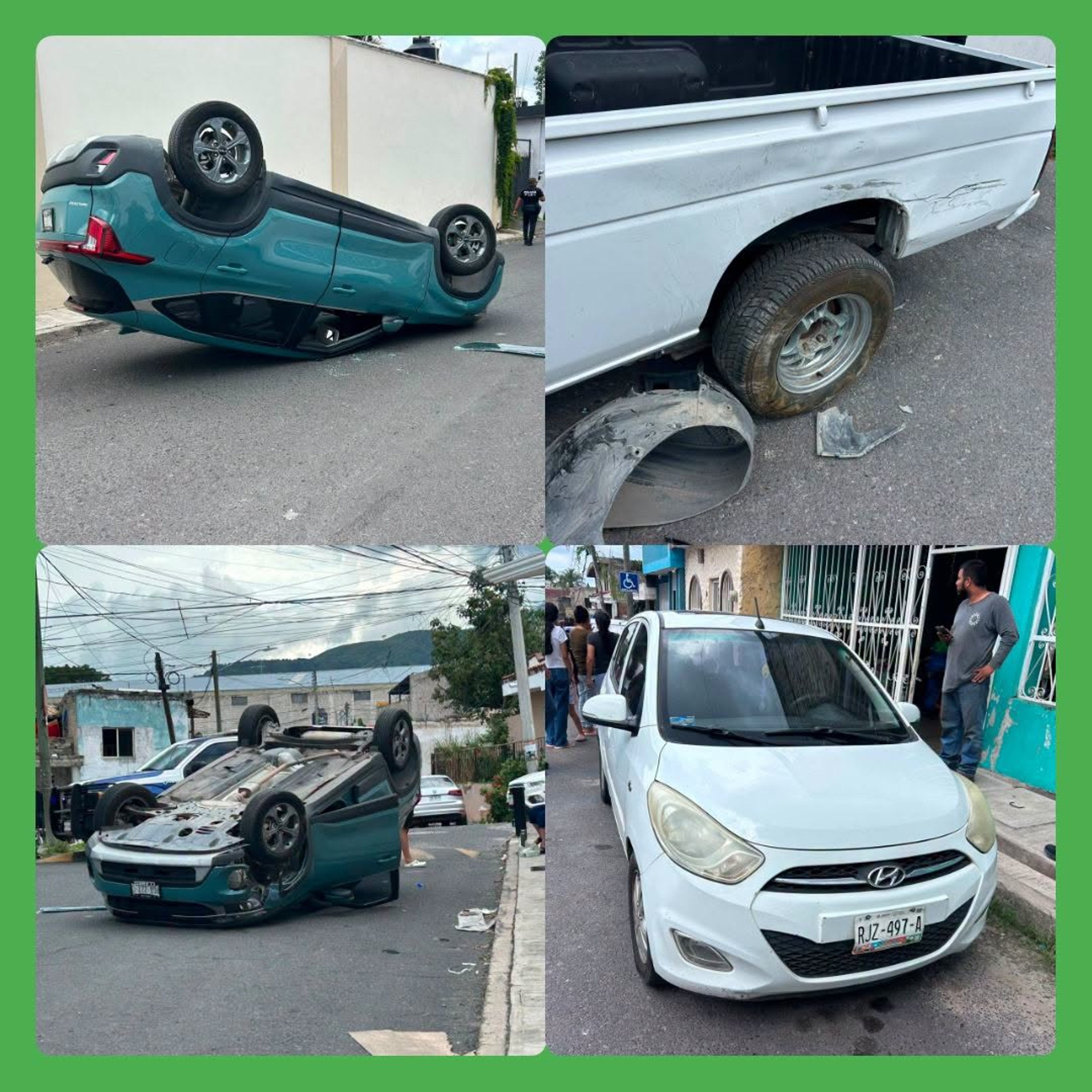 VOLCADURA EN COLONIA PEÑITAS TRAS MANIOBRA PARA EVITAR CHOQUE