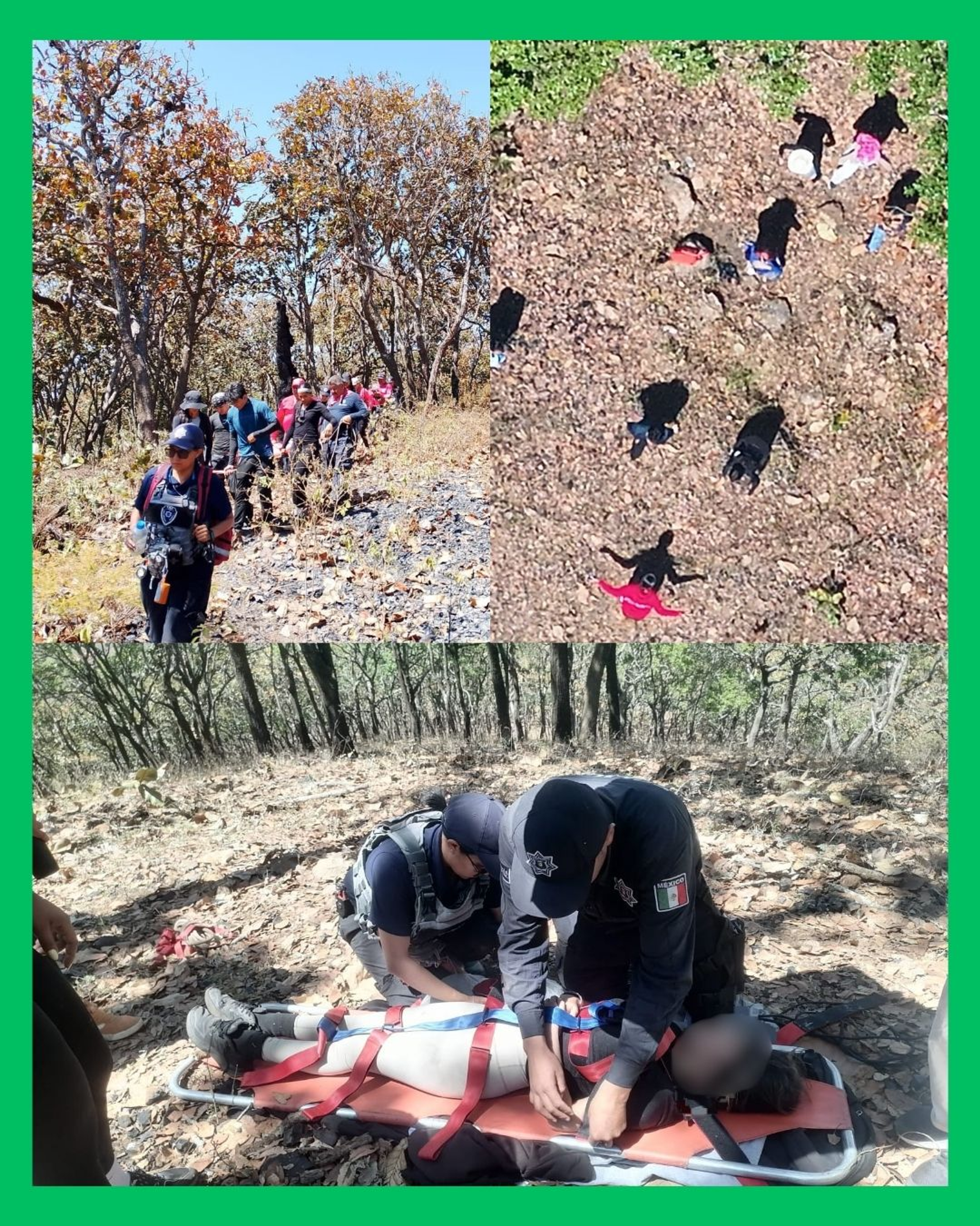 SE PERDIERON EN EL CERRO DE LAS NAVAJAS Y LOS UBICARON CON DRONES EN TEPIC