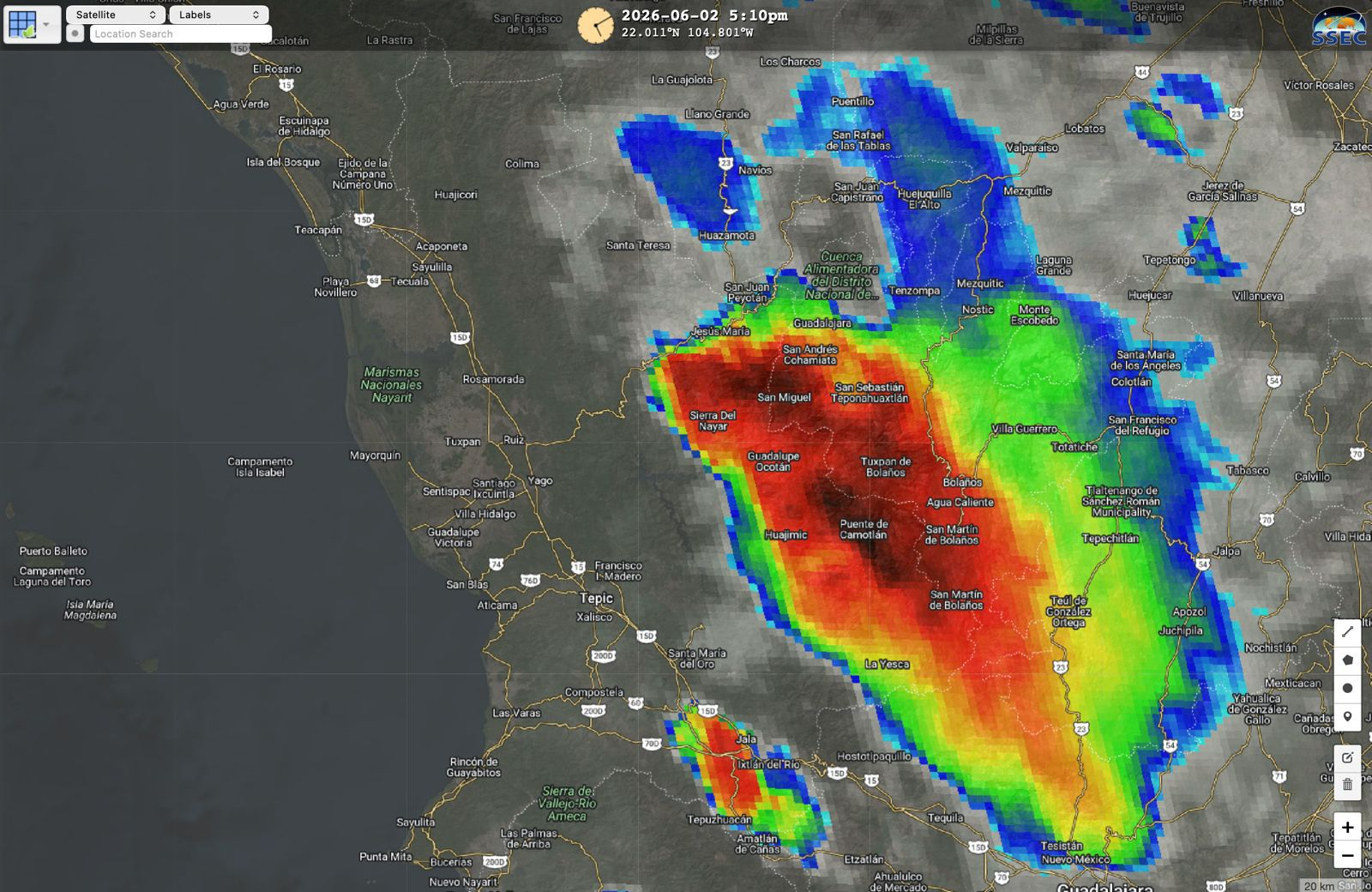 SE FORMAN TORMENTAS Y CHUBASCOS EN LA SIERRA DE NAYARIT