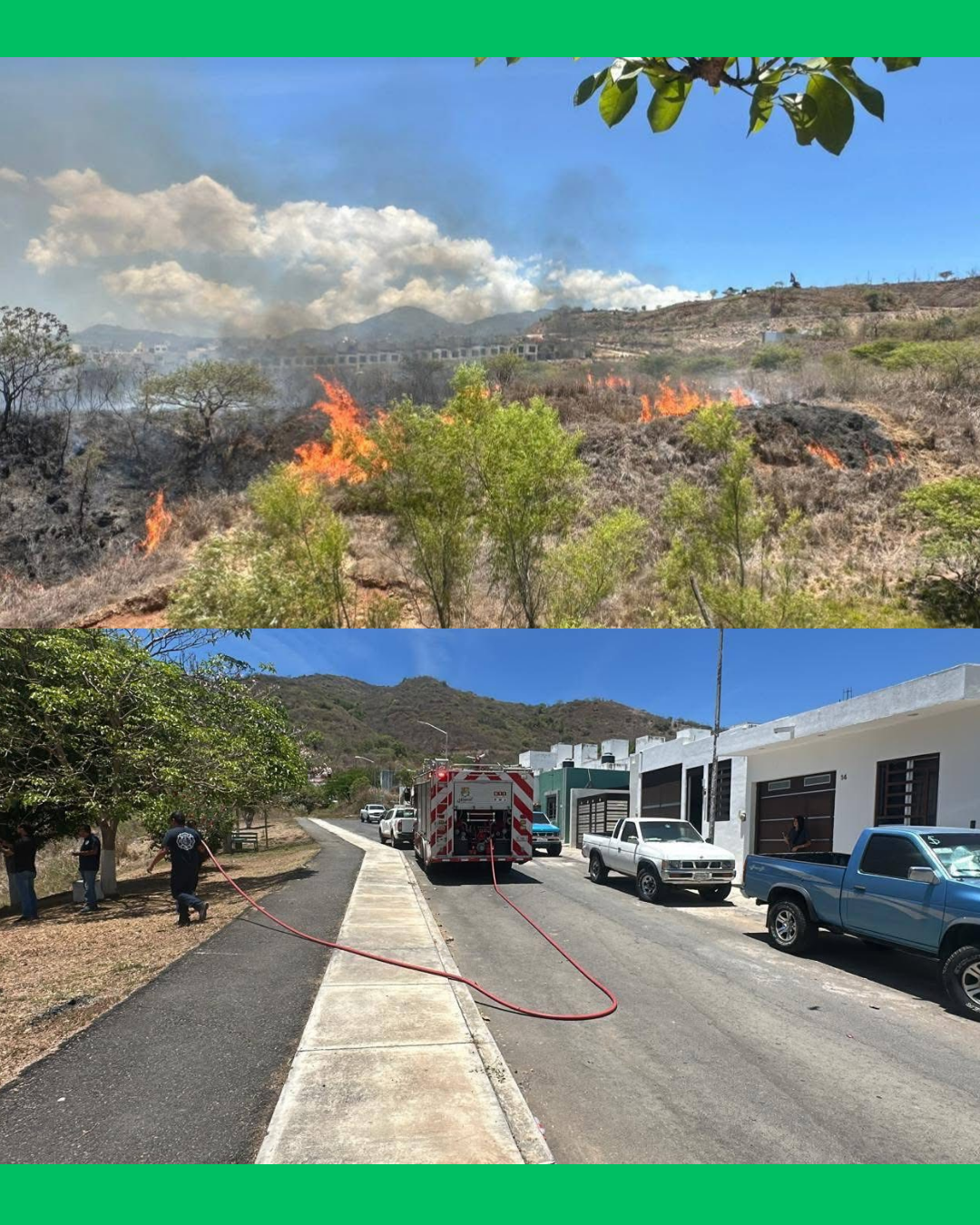 INCENDIO EN VILLAS DE LA CANTERA PUSO EN RIESGO ZONAS HABITADAS EN TEPIC