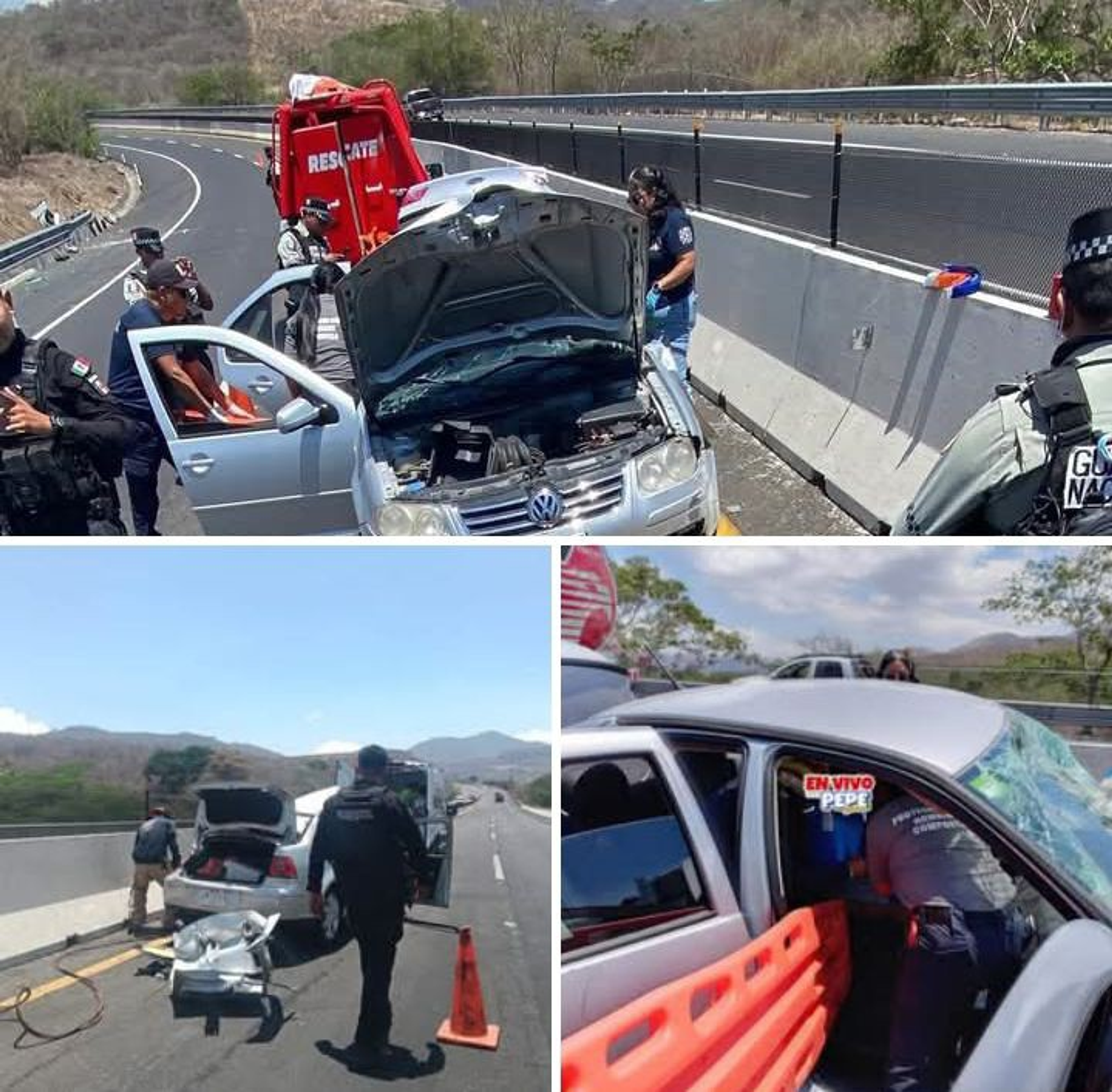  APARATOSO ACCIDENTE EN LA AUTOPISTA JALA–BAHÍA DE BANDERAS DEJA DOS LESIONADOS 