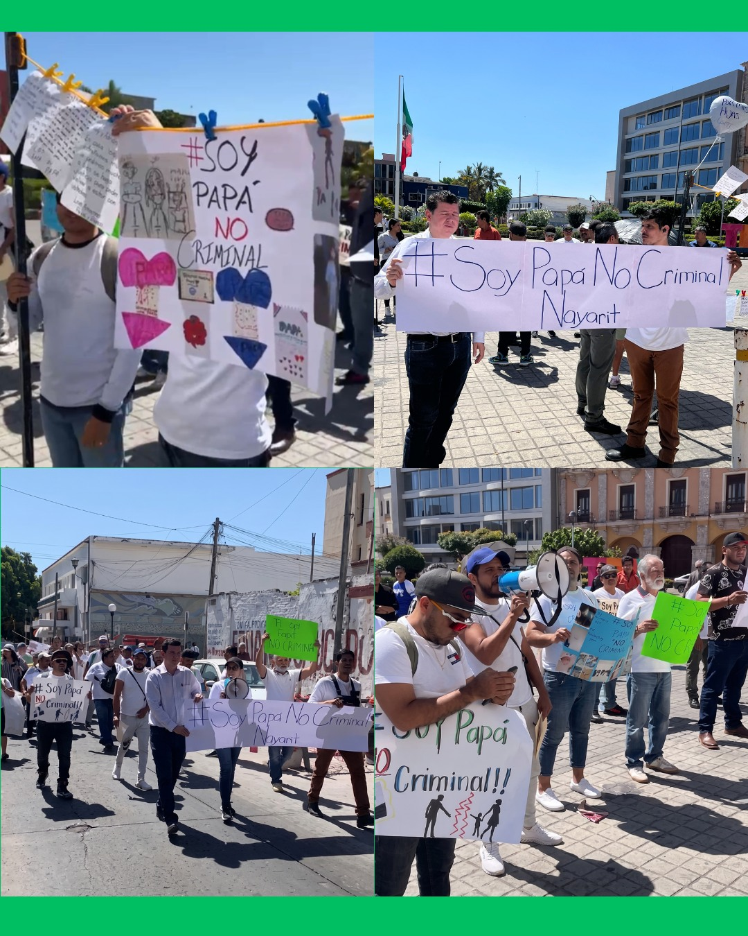 ¡ALZAN LA VOZ EN TEPIC! PADRES SALEN A LAS CALLES CON MENSAJE CLARO: “SOY PAPÁ, NO CRIMINAL”