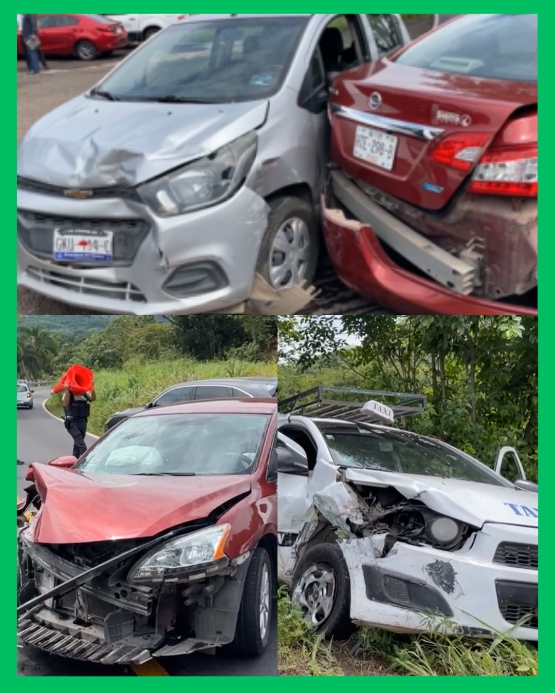 CHOQUE ENTRE TRES VEHÍCULOS EN LA CARRETERA TEPIC–MAZATLÁN