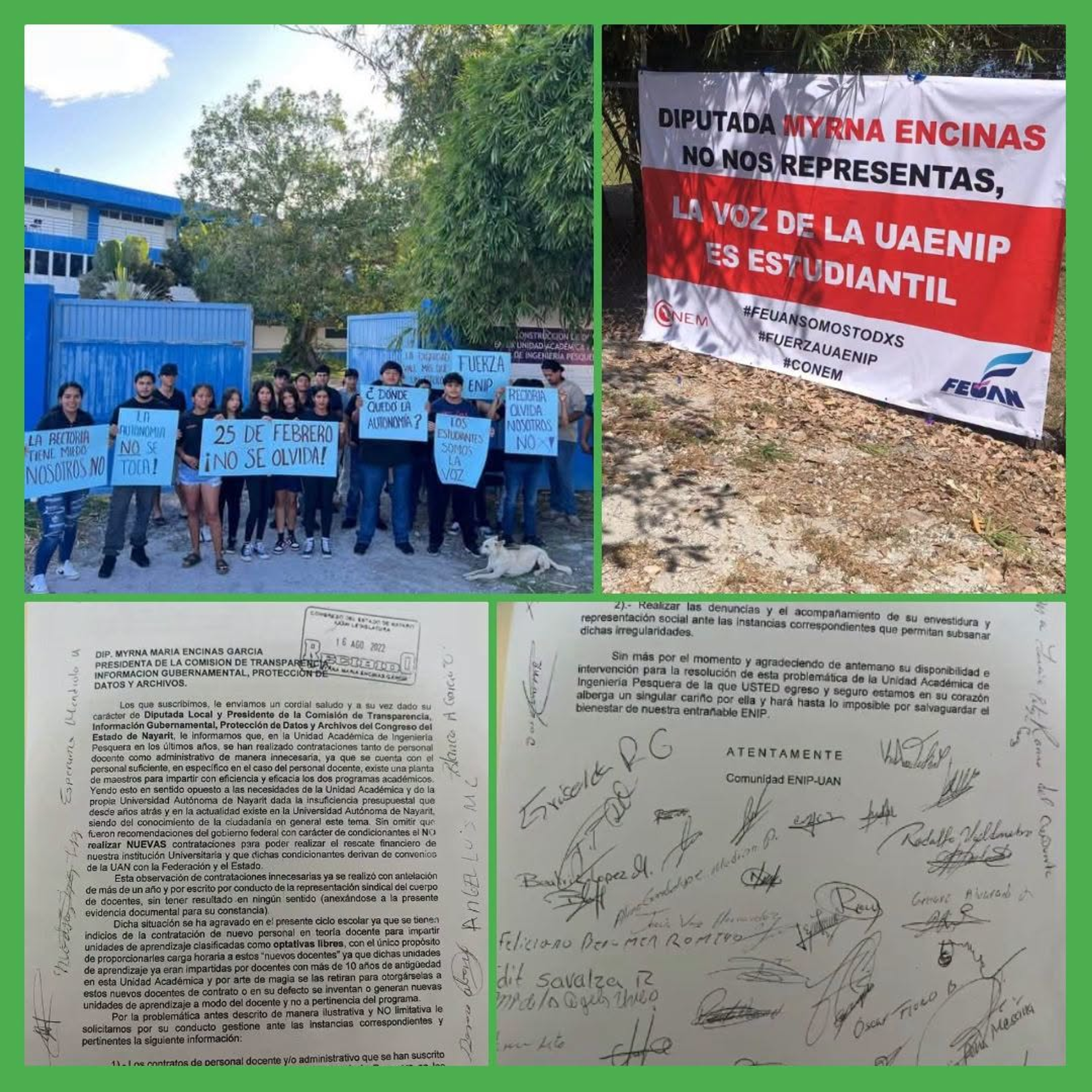 ESTUDIANTES DE PESQUERÍA PROTESTAN EN SAN BLAS Y PIDEN RESPUESTAS A RECTORÍA