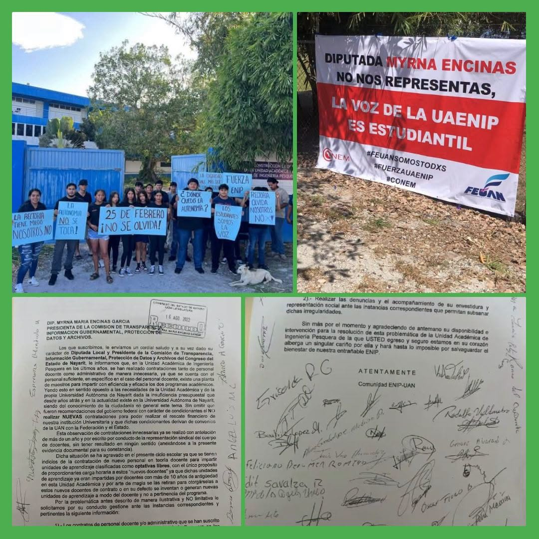ESTUDIANTES DE PESQUERÍA PROTESTAN EN SAN BLAS Y PIDEN RESPUESTAS A RECTORÍA