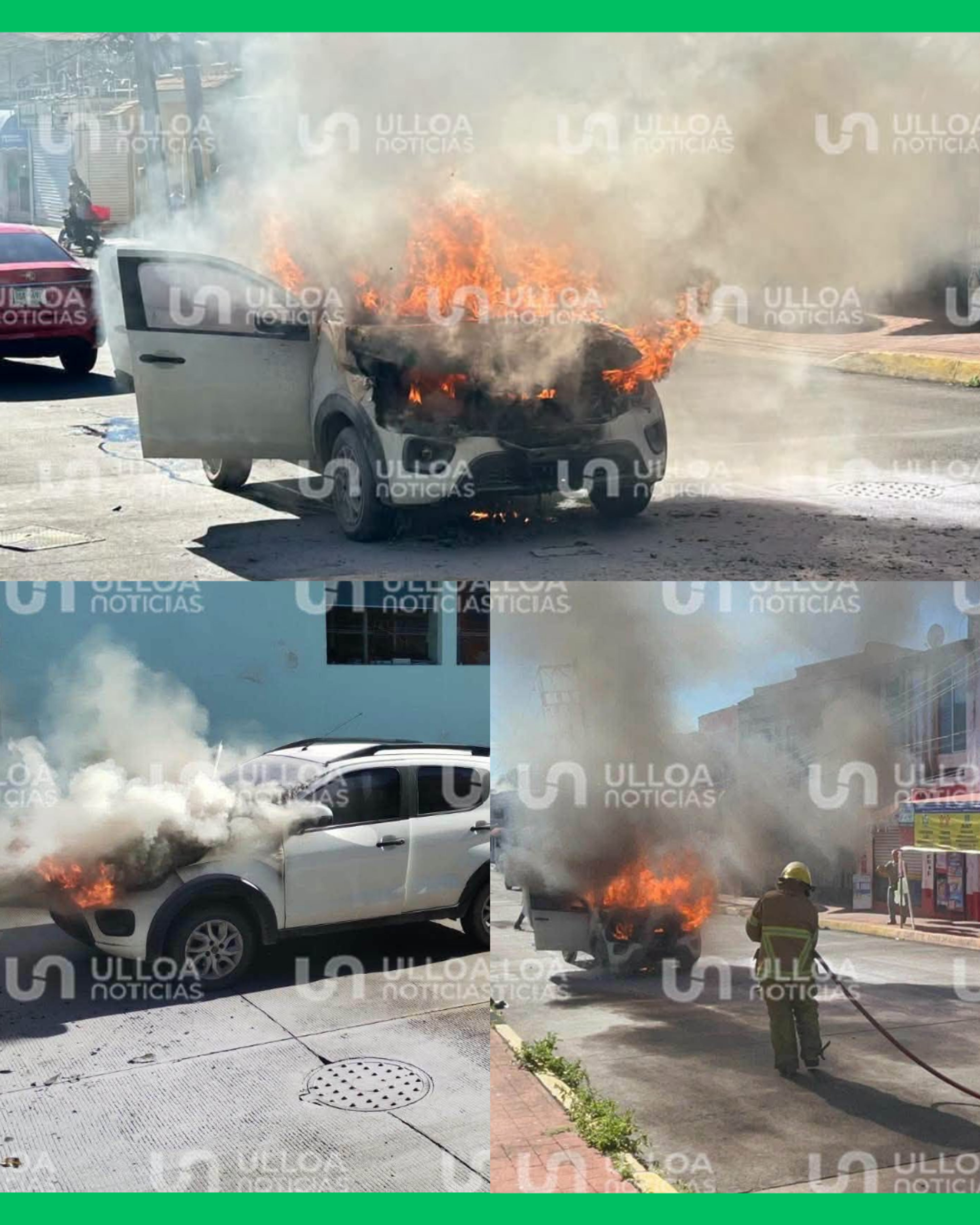 AUTO SE INCENDIA CON MADRE E HIJO A BORDO EN TEPIC