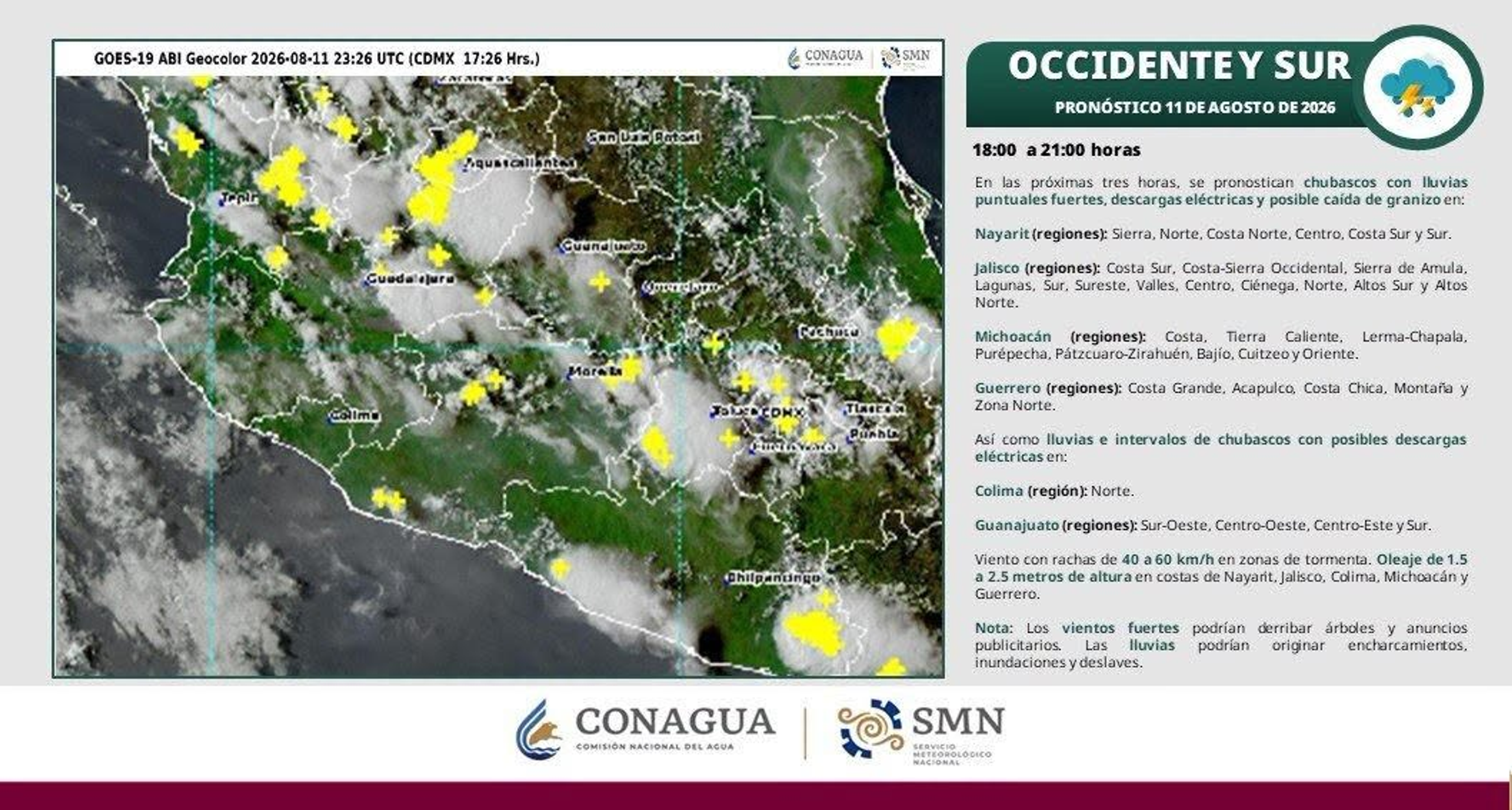 🌧️ NOCHE DE LLUVIAS Y TORMENTAS PARA NAYARIT, RECOMIENDAN TOMAR PRECAUCIONES