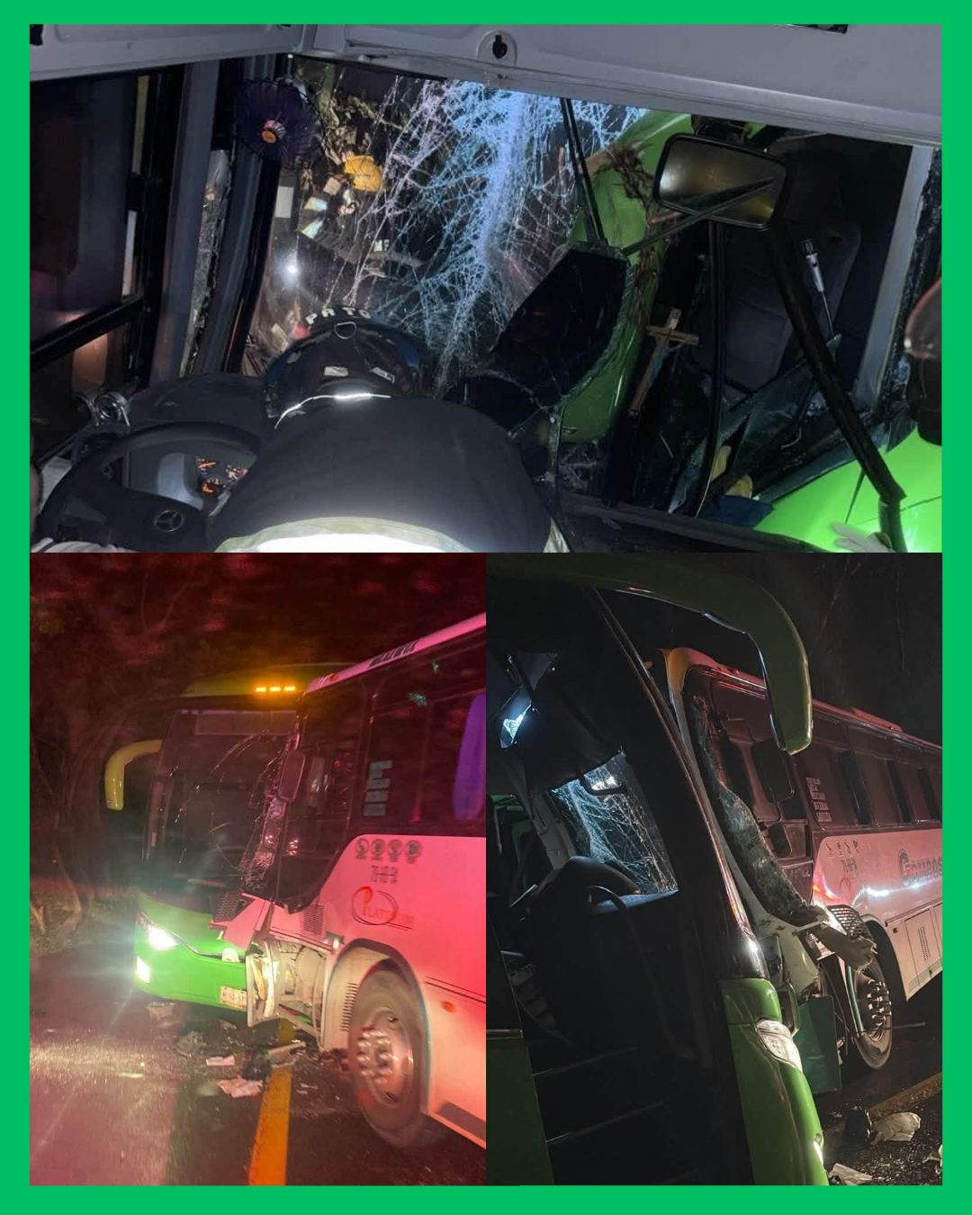 CHOQUE ENTRE DOS AUTOBUSES CIERRA LA CARRETERA FEDERAL 200 EN BAHÍA DE BANDERAS
