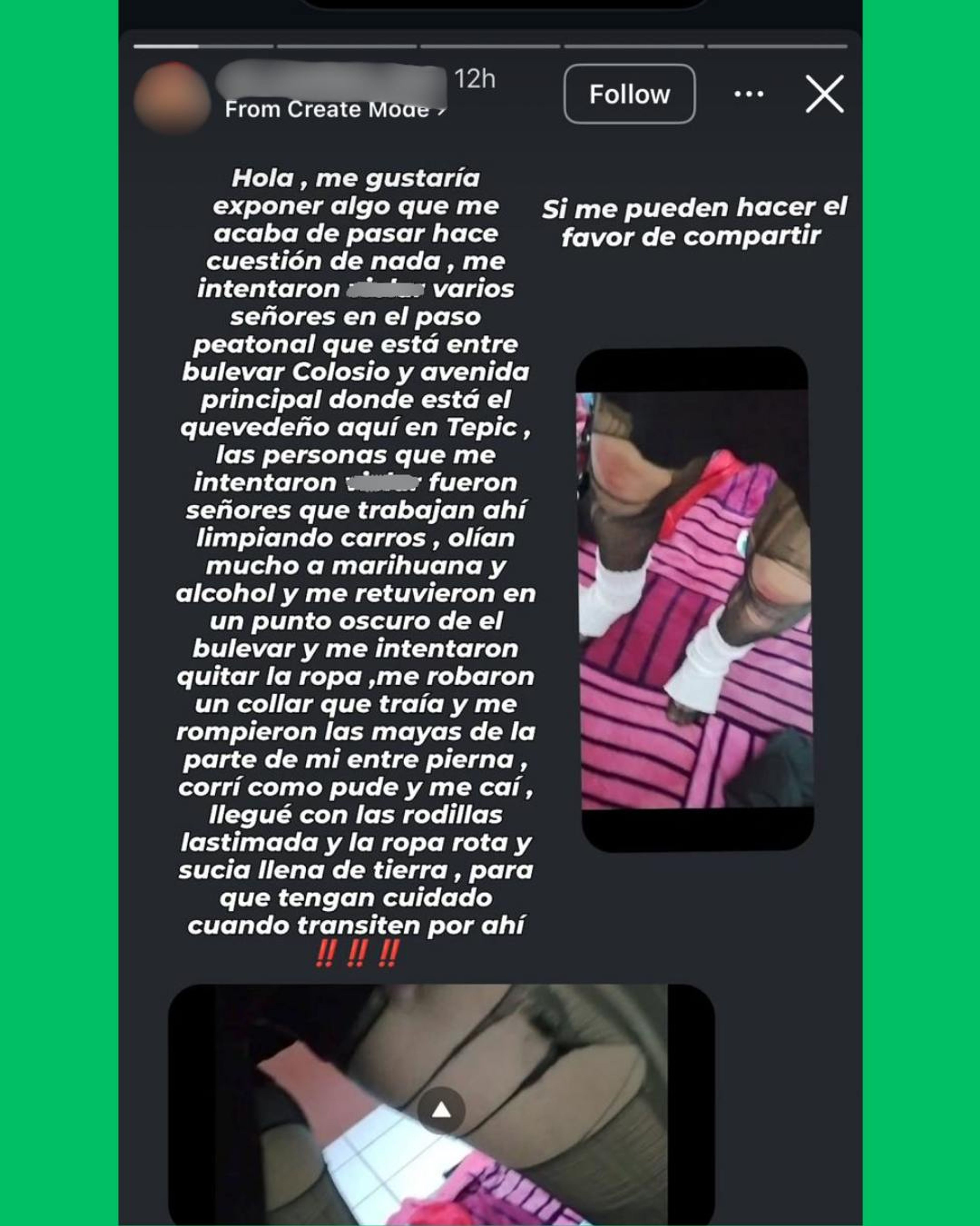 🚨⚠️ ALERTAN EN REDES SOBRE PRESUNTOS INTENTOS DE AGR3S10N CONTRA MUJERES EN ZONA DE COLOSIO EN TEPIC