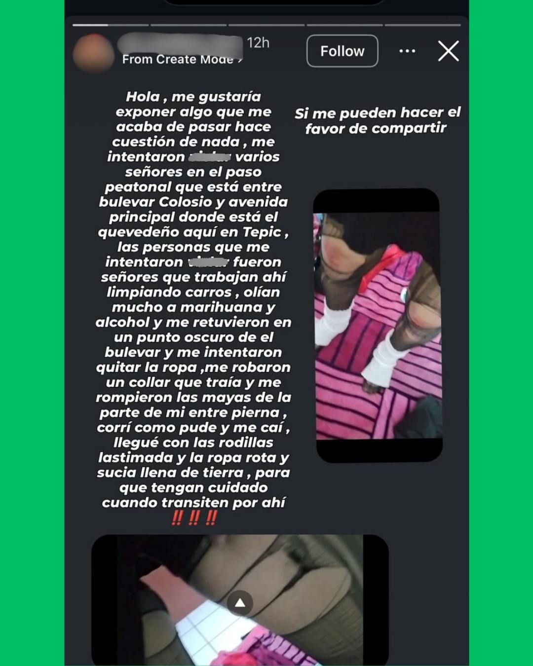 🚨⚠️ ALERTAN EN REDES SOBRE PRESUNTOS INTENTOS DE AGR3S10N CONTRA MUJERES EN ZONA DE COLOSIO EN TEPIC