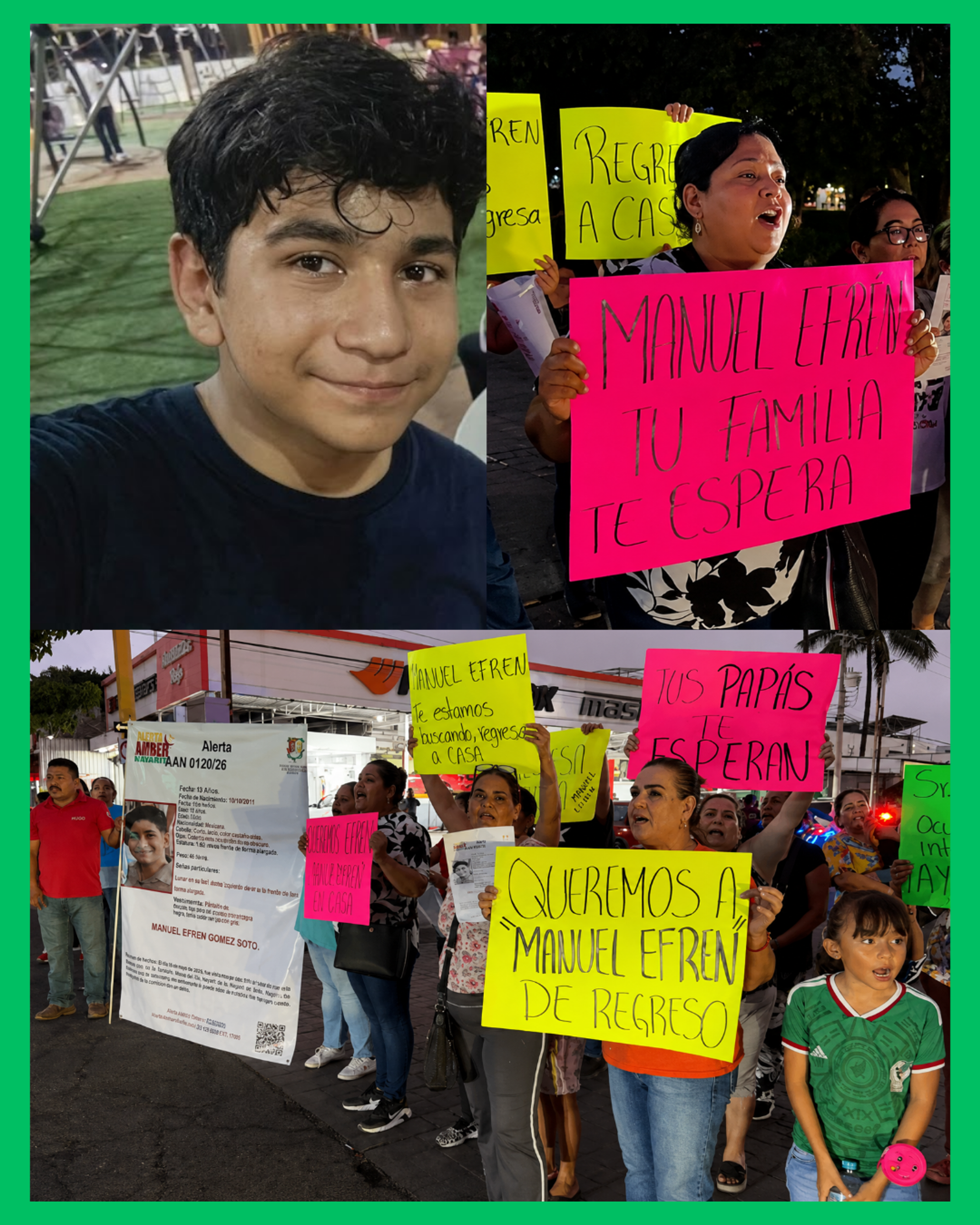  ¡FAMILIARES Y CIUDADANOS REALIZAN MANIFESTACIÓN EN TEPIC PARA LOCALIZAR A MANUEL EFRÉN!