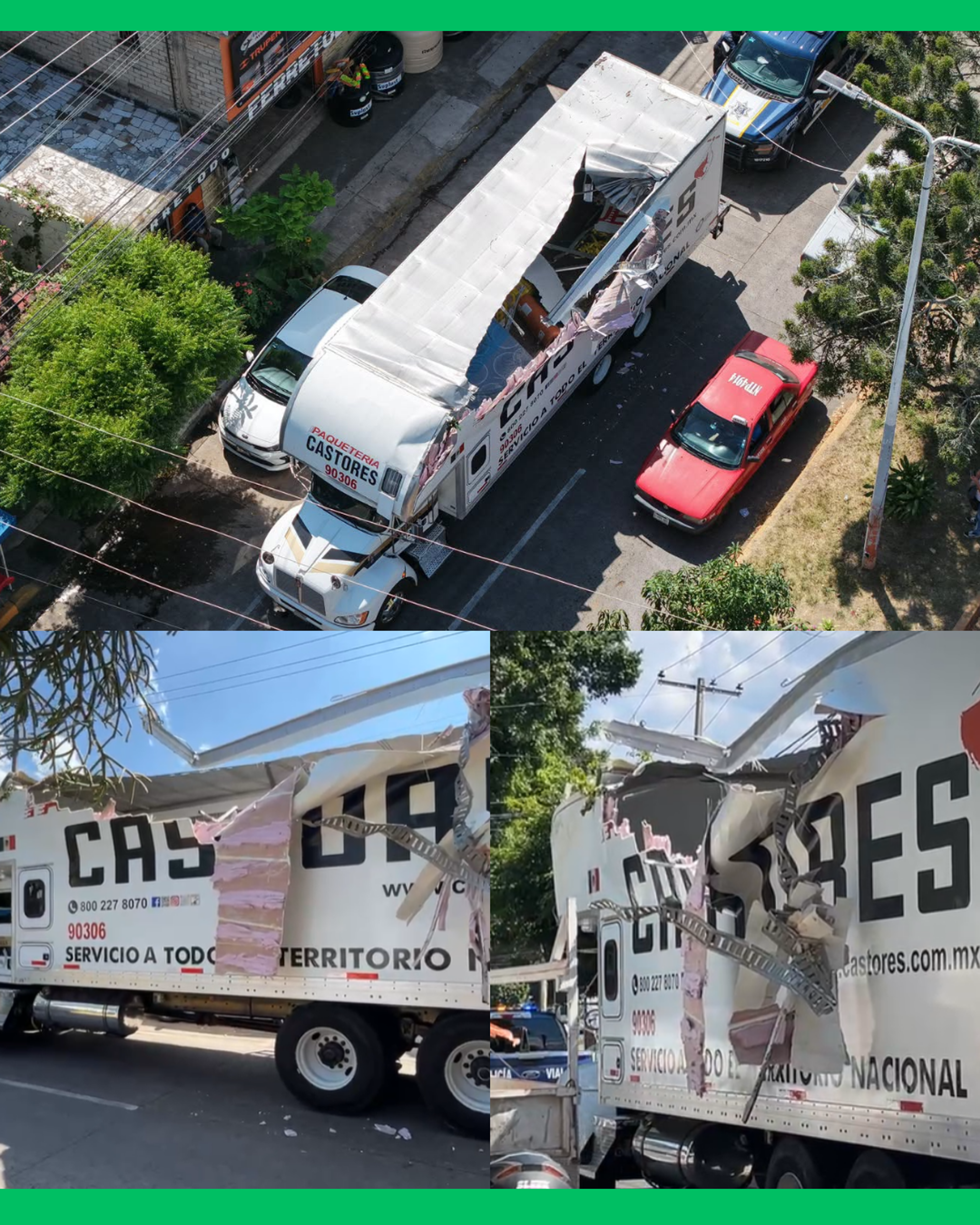 CAMIÓN DE CASTORES CHOCA CONTRA ÁRBOL Y QUEDA DESTROZADO EN TEPIC