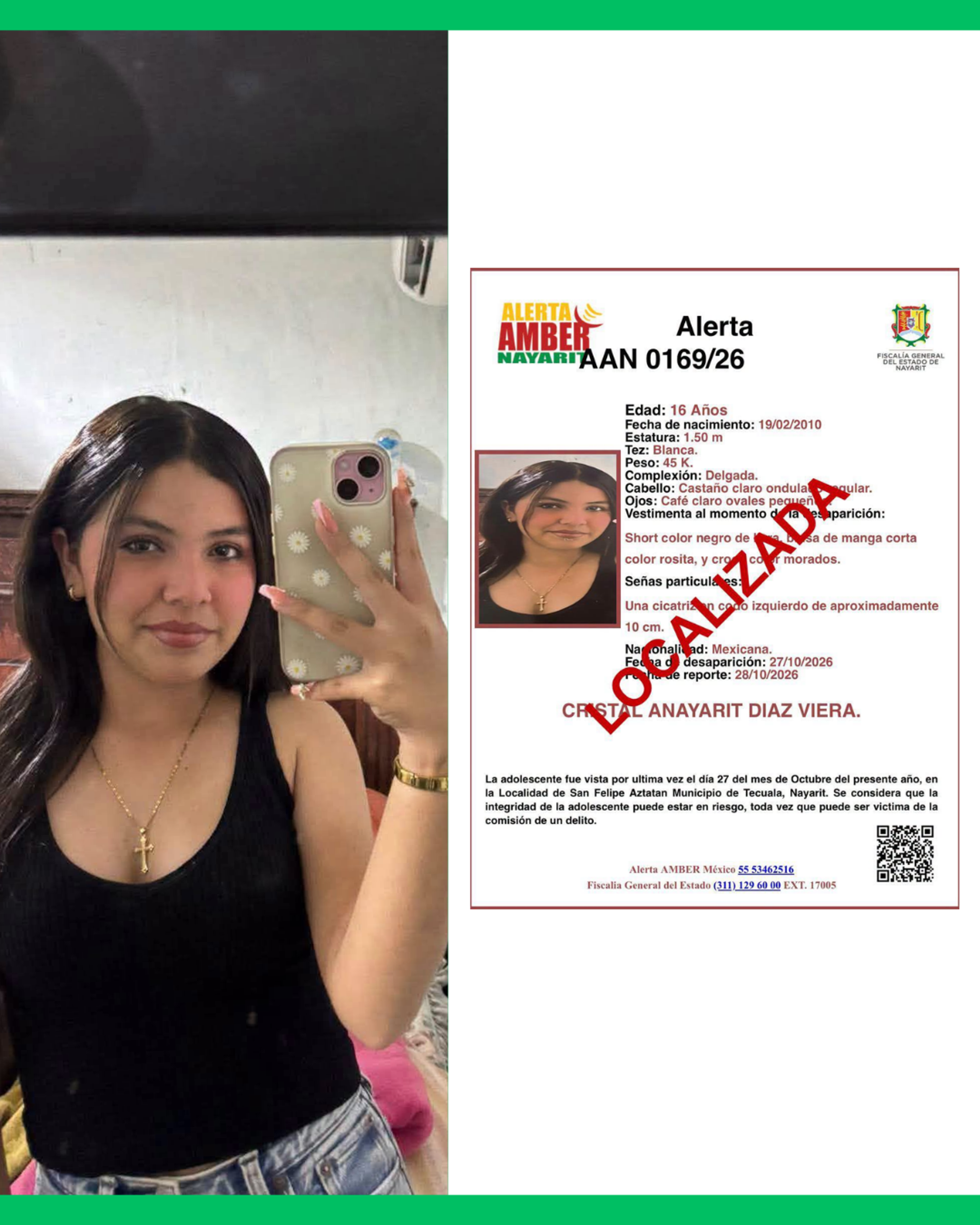 LOCALIZAN A JOVEN QUE HABÍA SIDO REPORTADA COMO DESAPARECIDA EN TECUALA