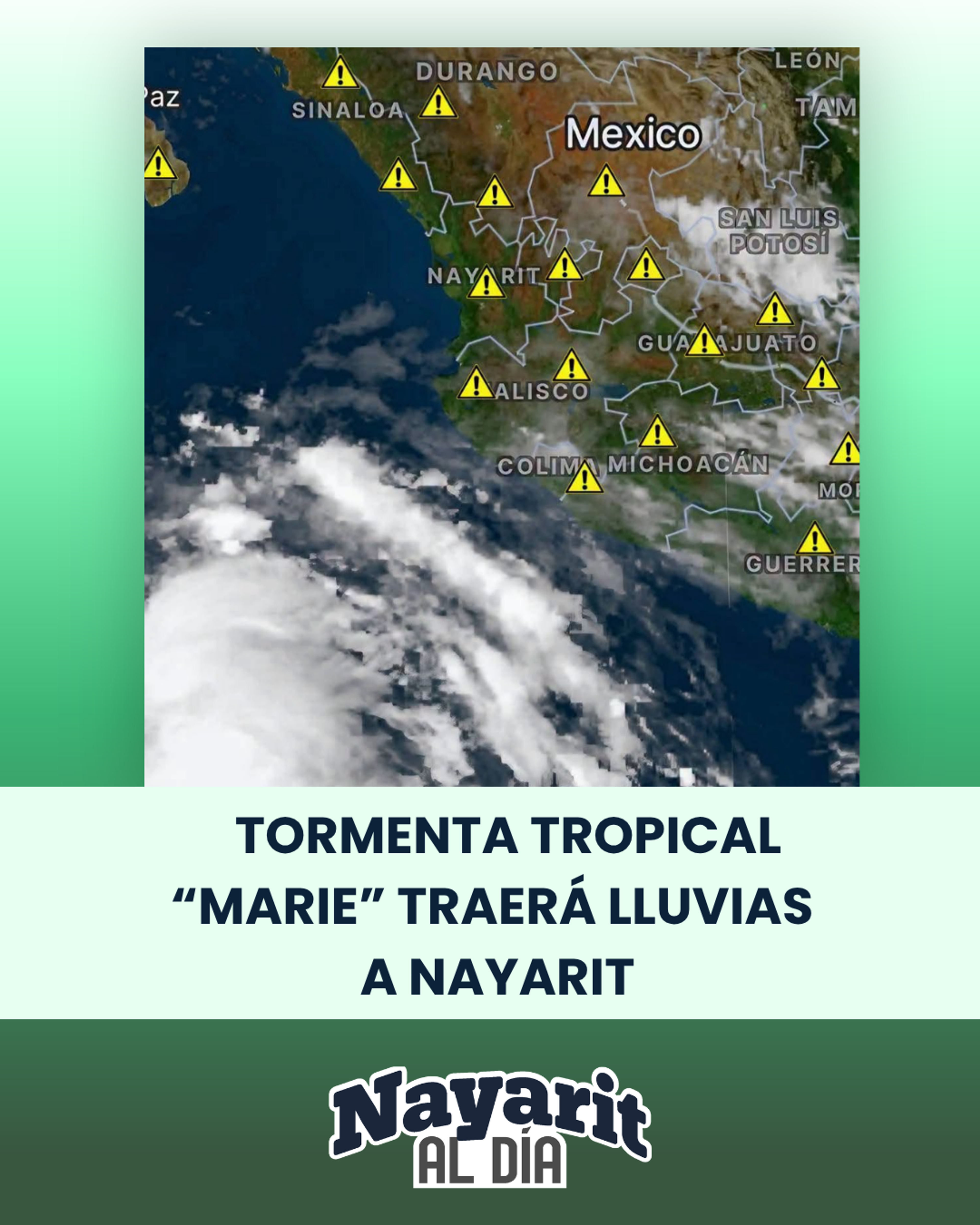 TORMENTA TROPICAL “MARIE” TRAERÁ LLUVIAS A NAYARIT