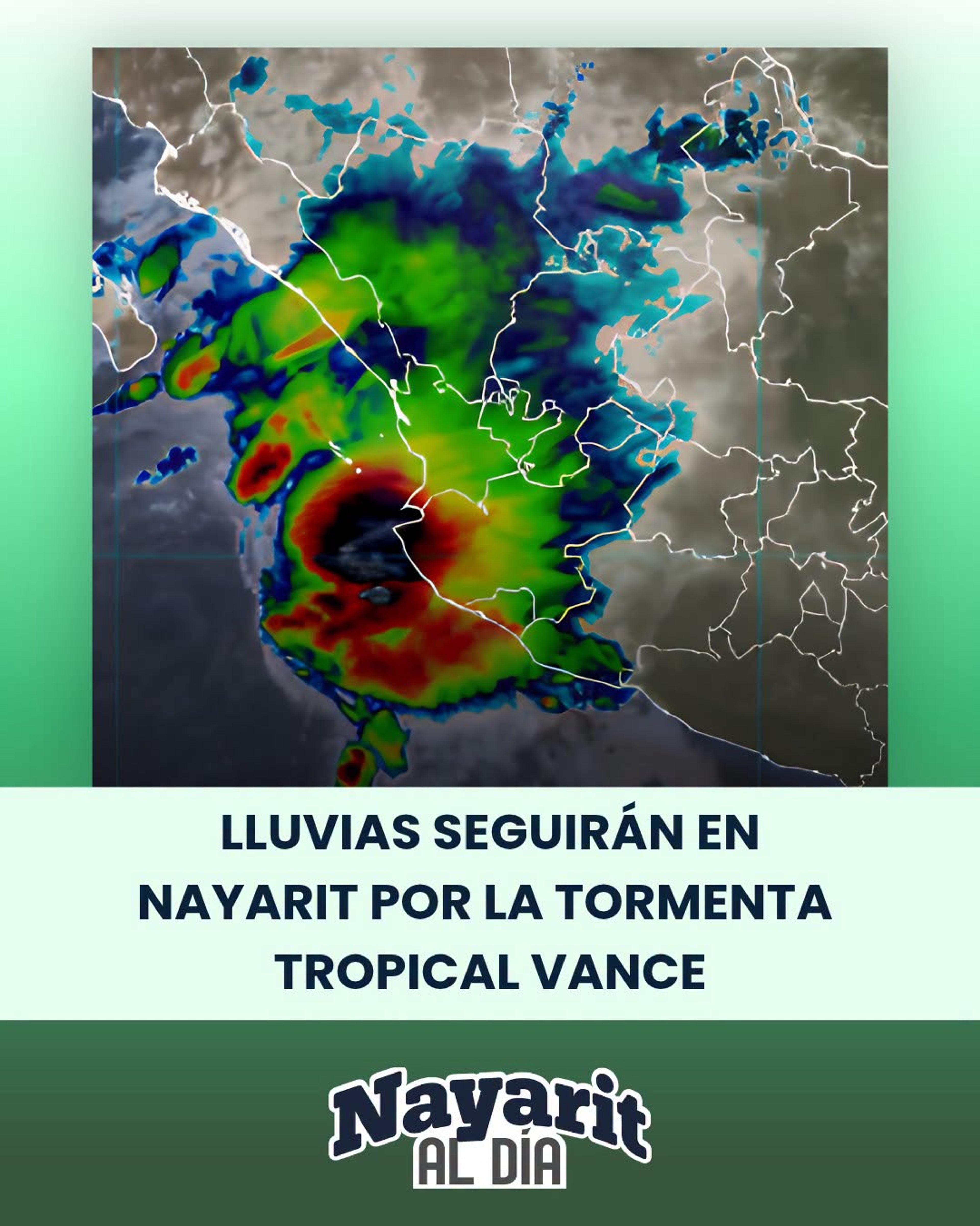 LLUVIAS SEGUIRÁN EN NAYARIT POR LA TORMENTA TROPICAL VANCE