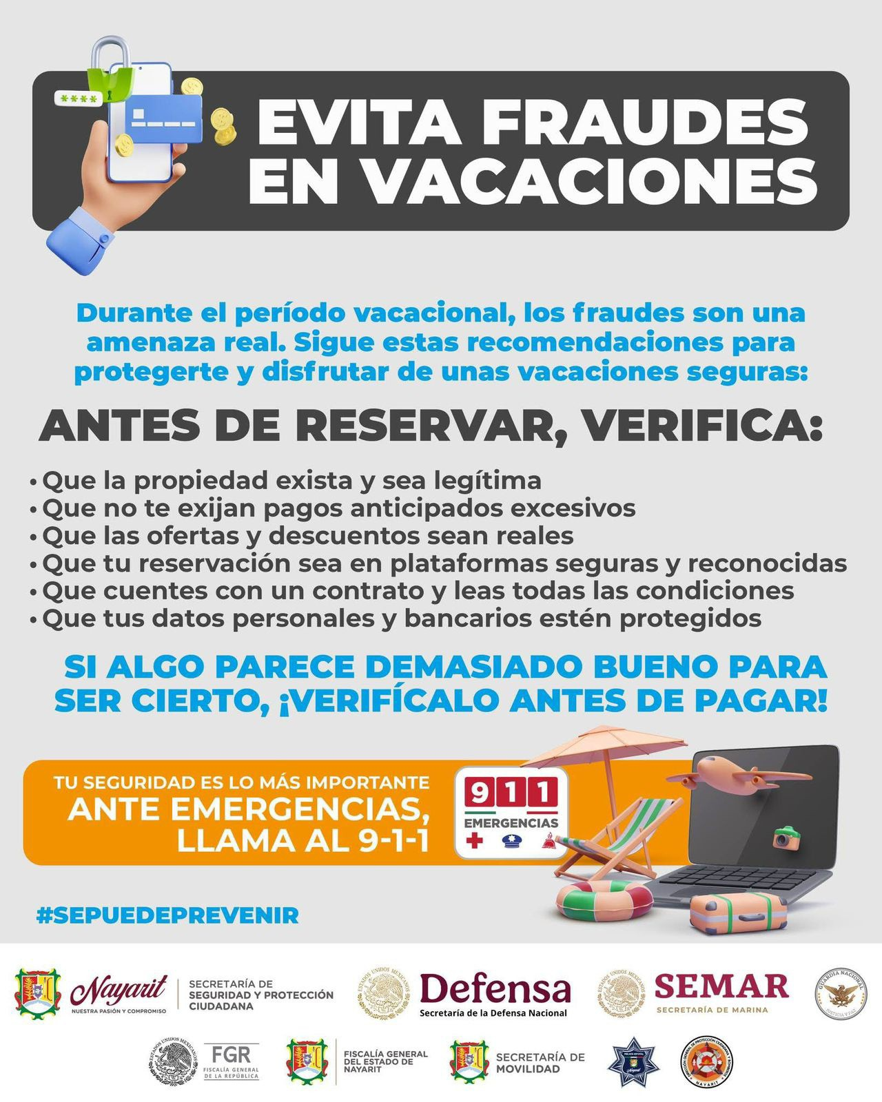 EVITA FRAUDES EN VACACIONES