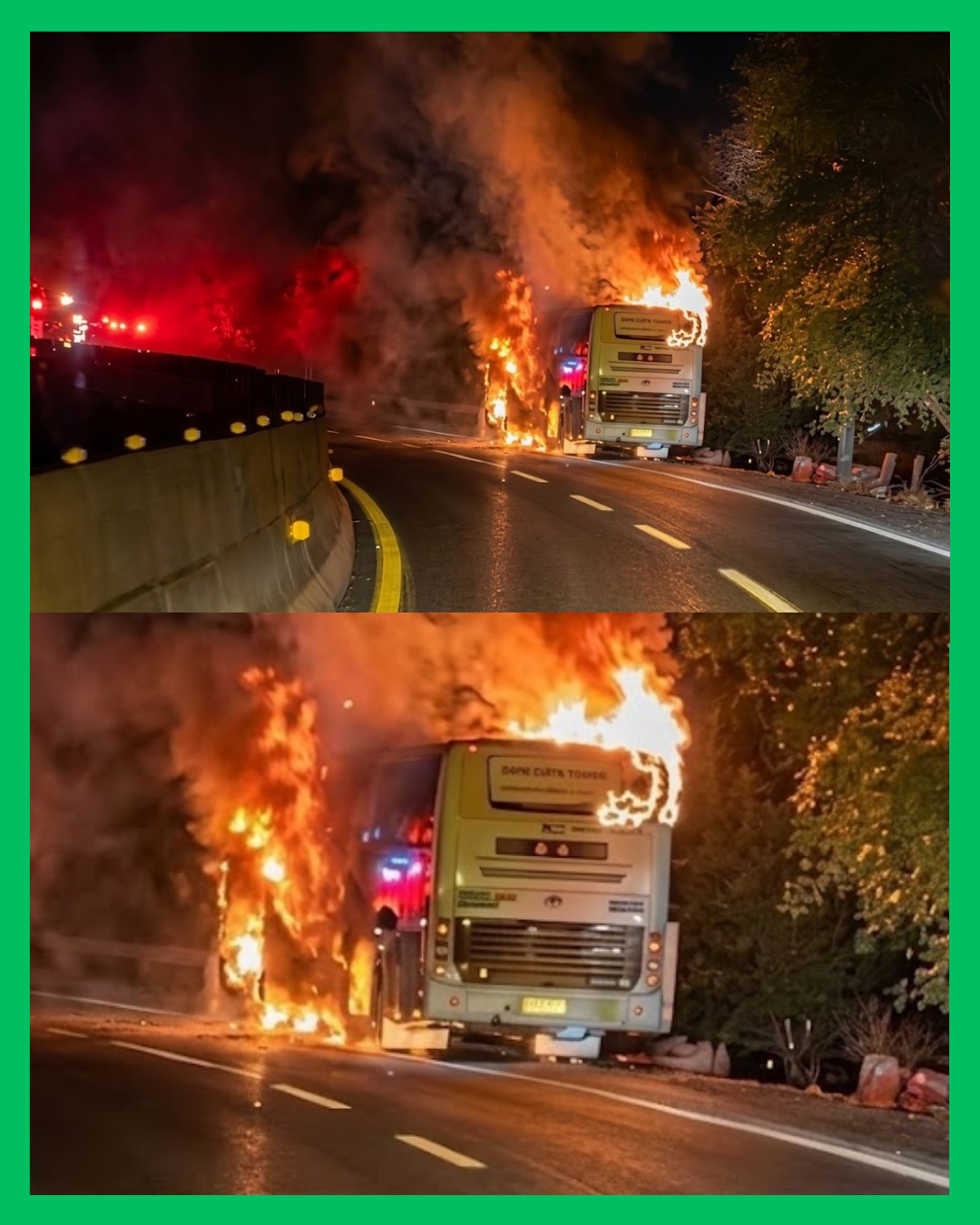 ¡AUTOBÚS TERMINA EN LLAMAS SOBRE LA AUTOPISTA GUADALAJARA–TEPIC!