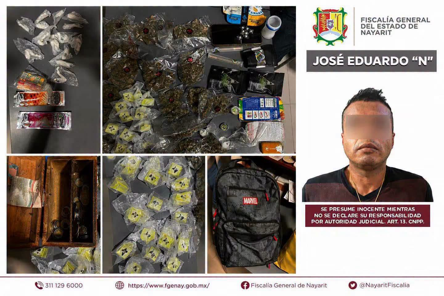 DETIENE FISCALÍA A PRESUNTO NARCOMENUDISTA EN TECUALA; ASEGURAN DIVERSAS DOSIS DE NARCÓTICOS