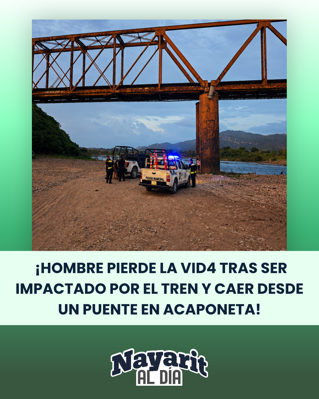 🚨🚂 ¡HOMBRE PIERDE LA VID4 TRAS SER IMPACTADO POR EL TREN Y CAER DESDE UN PUENTE EN ACAPONETA!