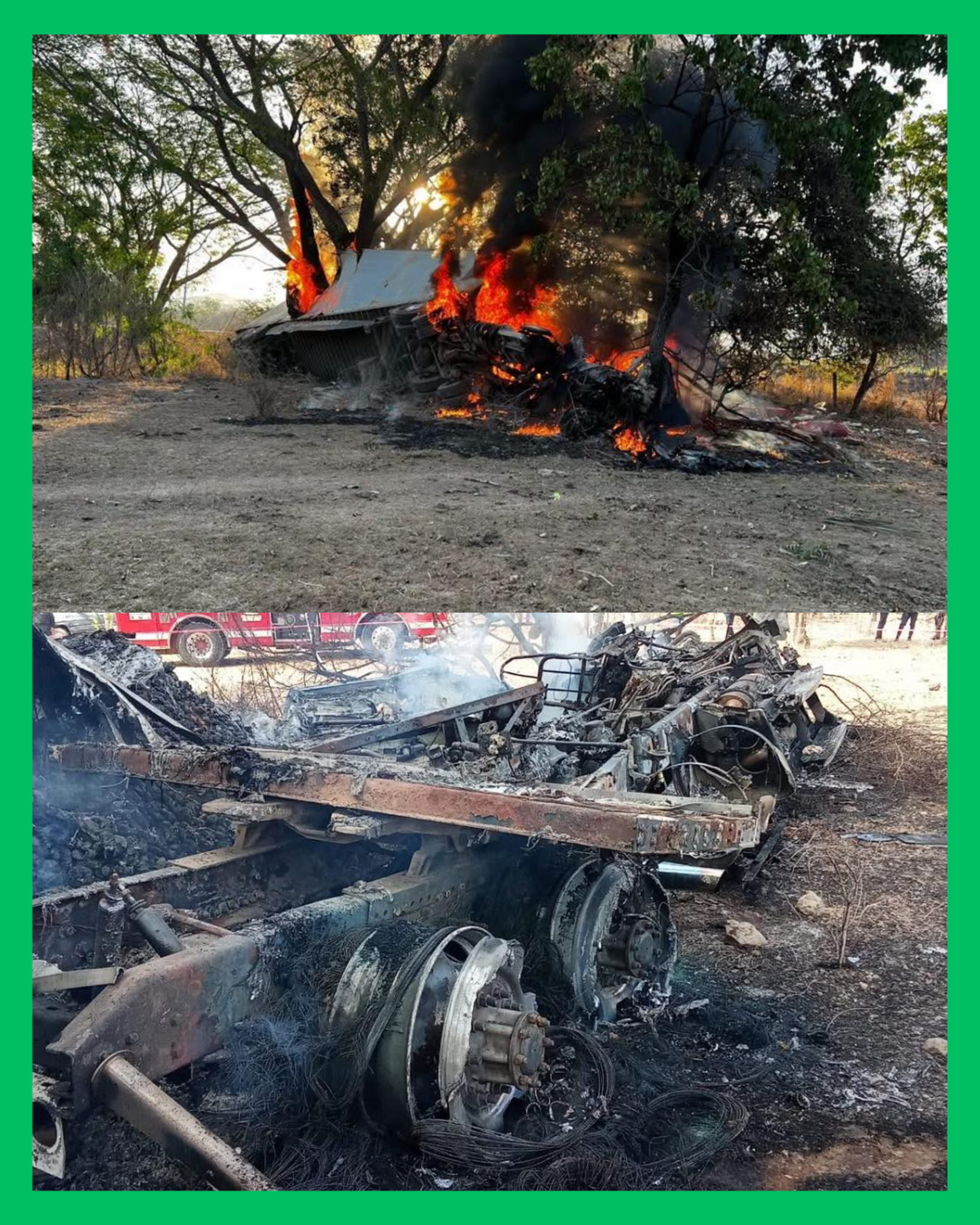 🚨🔥 ¡TRÁILER ARDE EN CARRETERA DE TUXPAN!