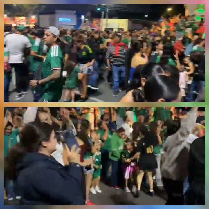 CIENTOS CELEBRAN EN EL ÁNGEL DE TEPIC EL SEGUNDO TRIUNFO DE MÉXICO