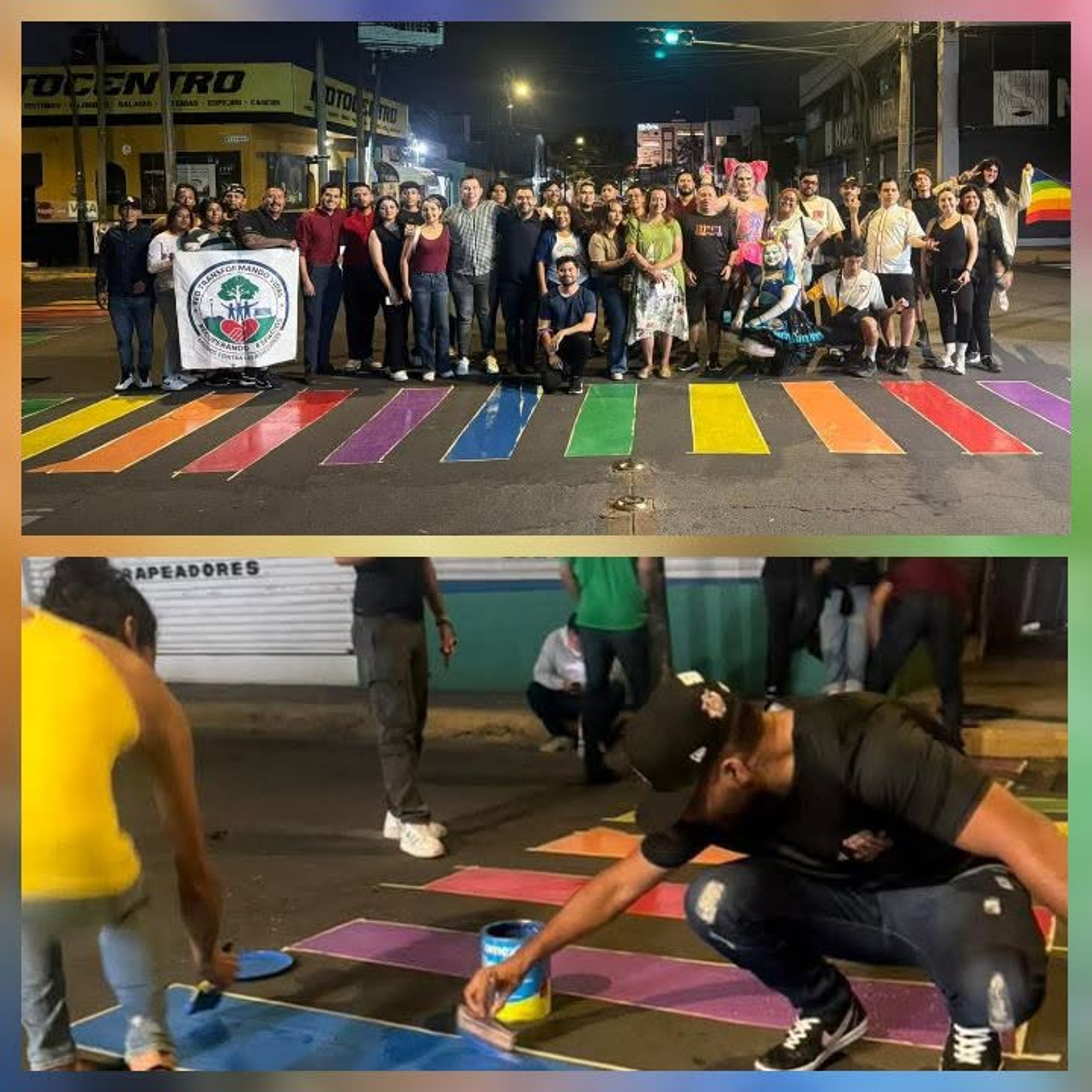 COLORES QUE GENERAN DEBATE: PINTAN PASO PEATONAL DE LA DIVERSIDAD EN EL CENTRO DE TEPIC