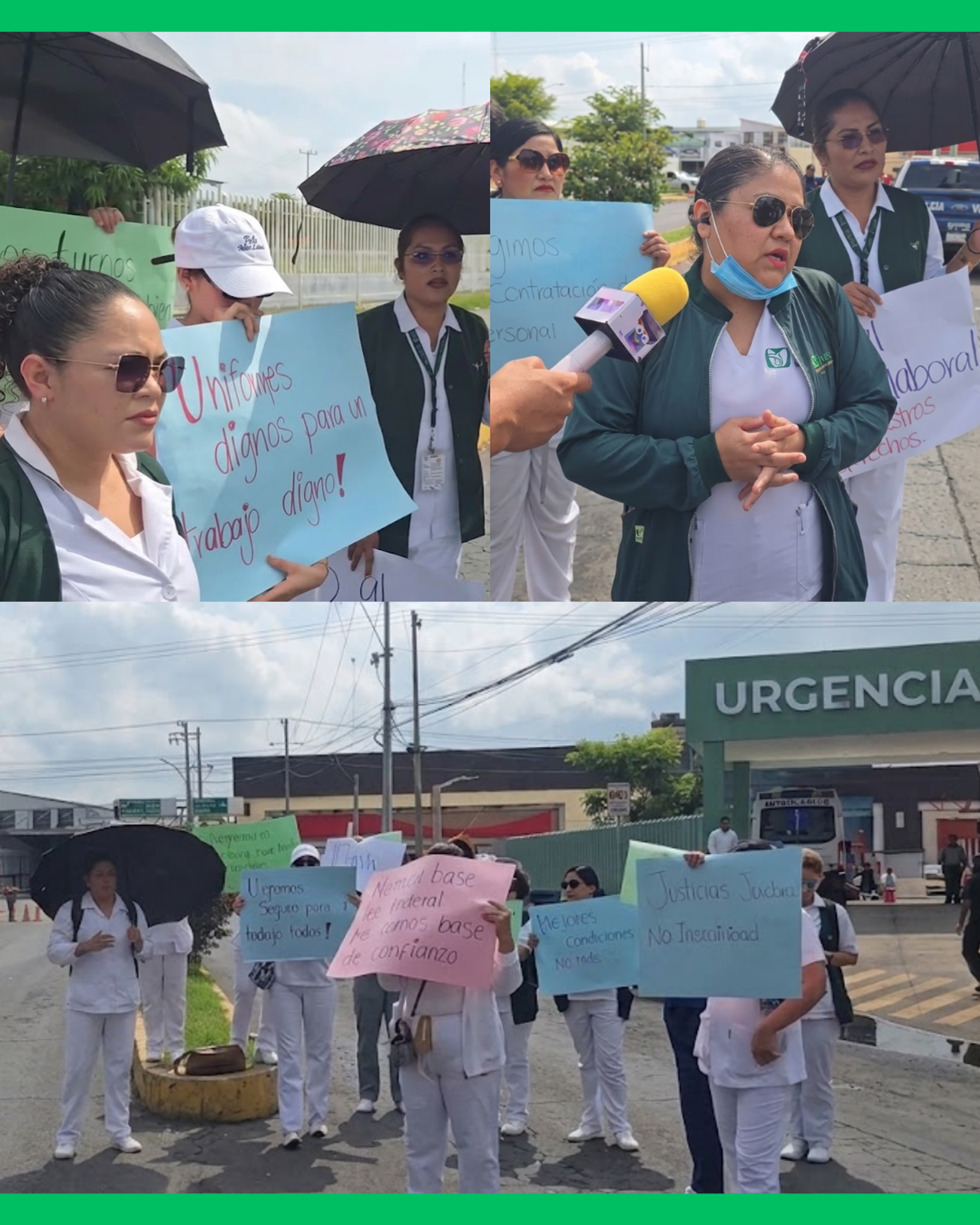 🚨 ENFERMERAS SE MANIFIESTAN AFUERA DEL HOSPITAL DE LA MUJER EN TEPIC Y LOGRAN FRENAR CAMBIO DE HORARIOS 🏥