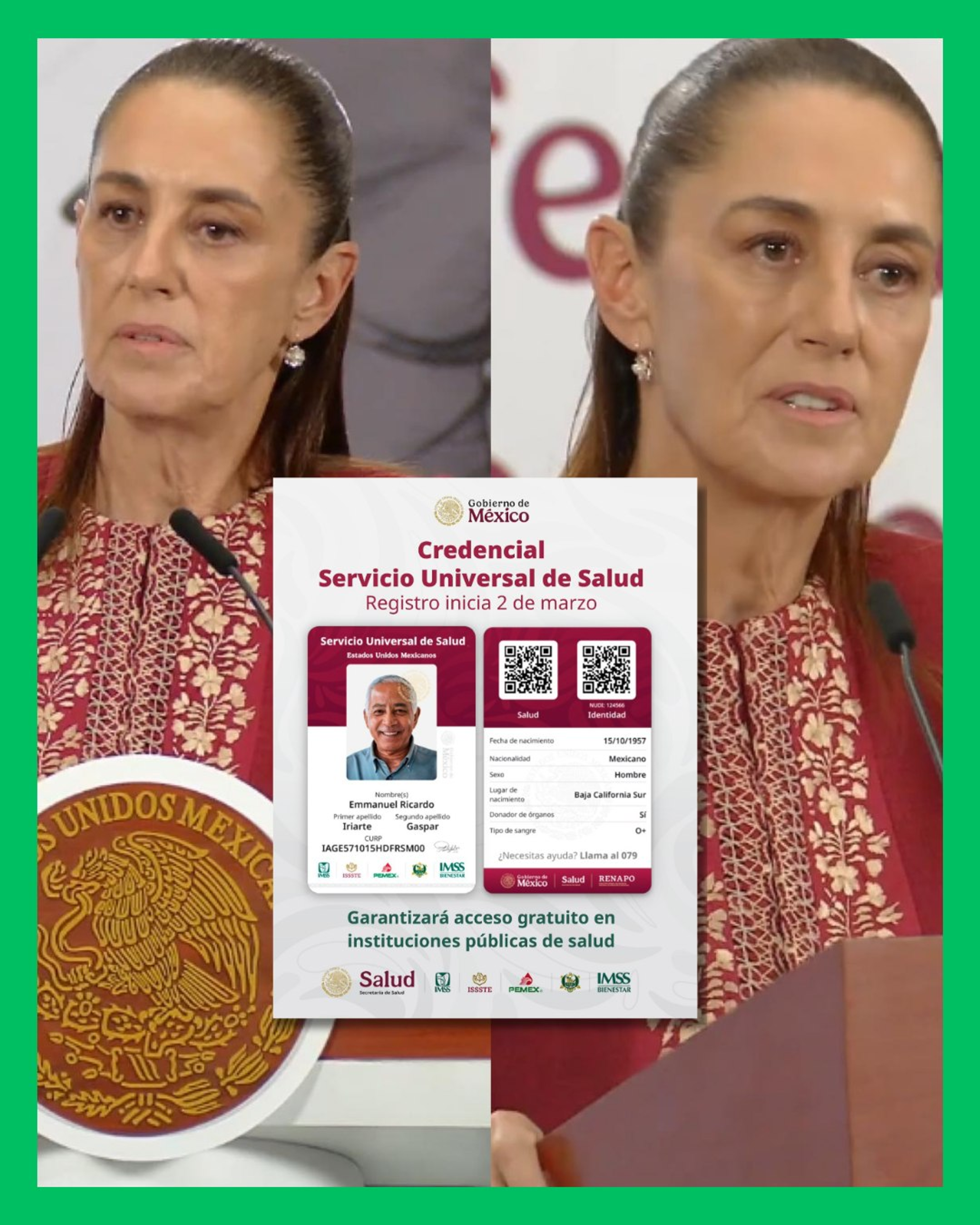 CLAUDIA SHEINBAUM ANUNCIA SERVICIO UNIVERSAL DE SALUD EN MÉXICO