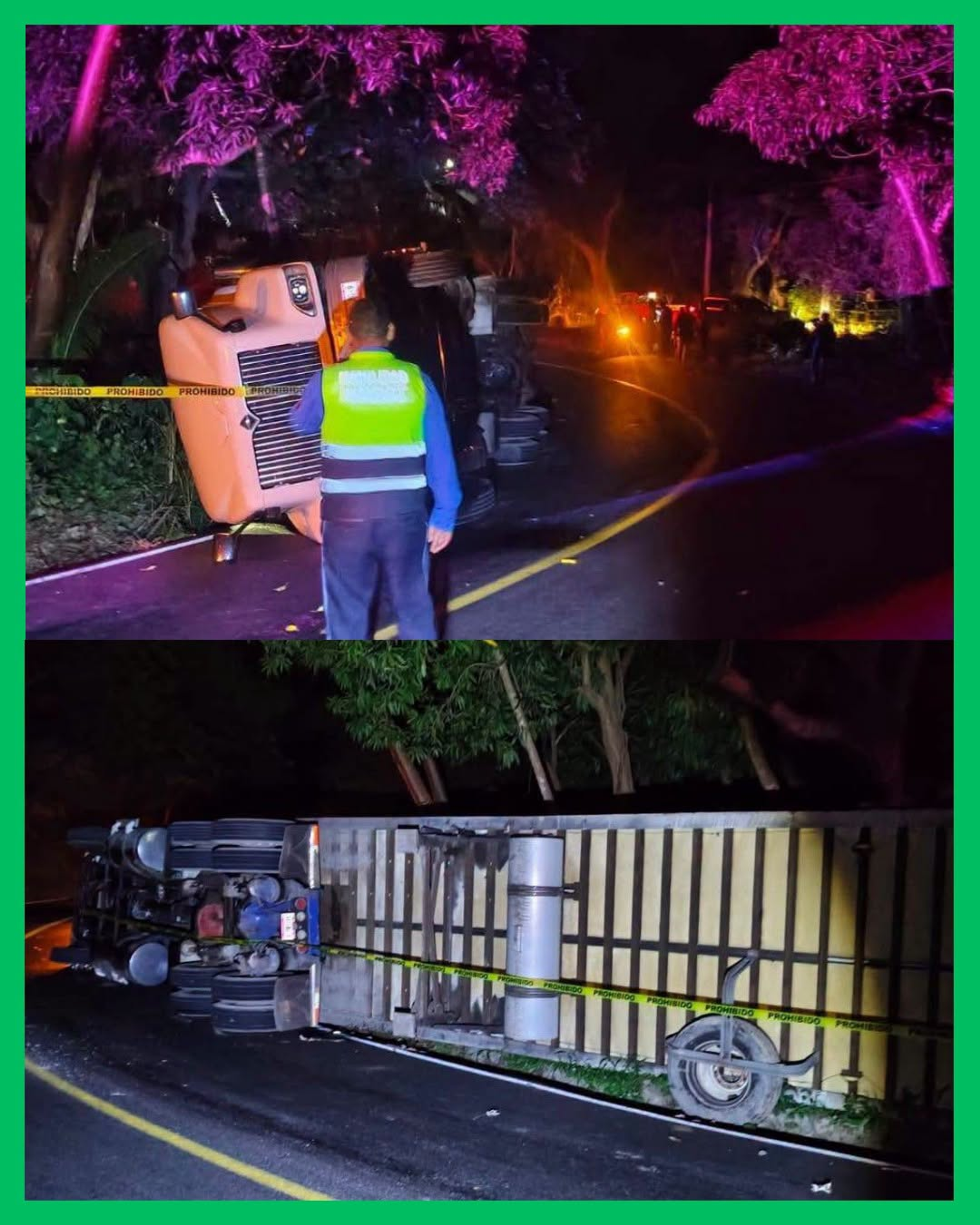  ¡TRÁILER TERMINA VOLCADO EN LA CARRETERA SAN BLAS–ATICAMA!