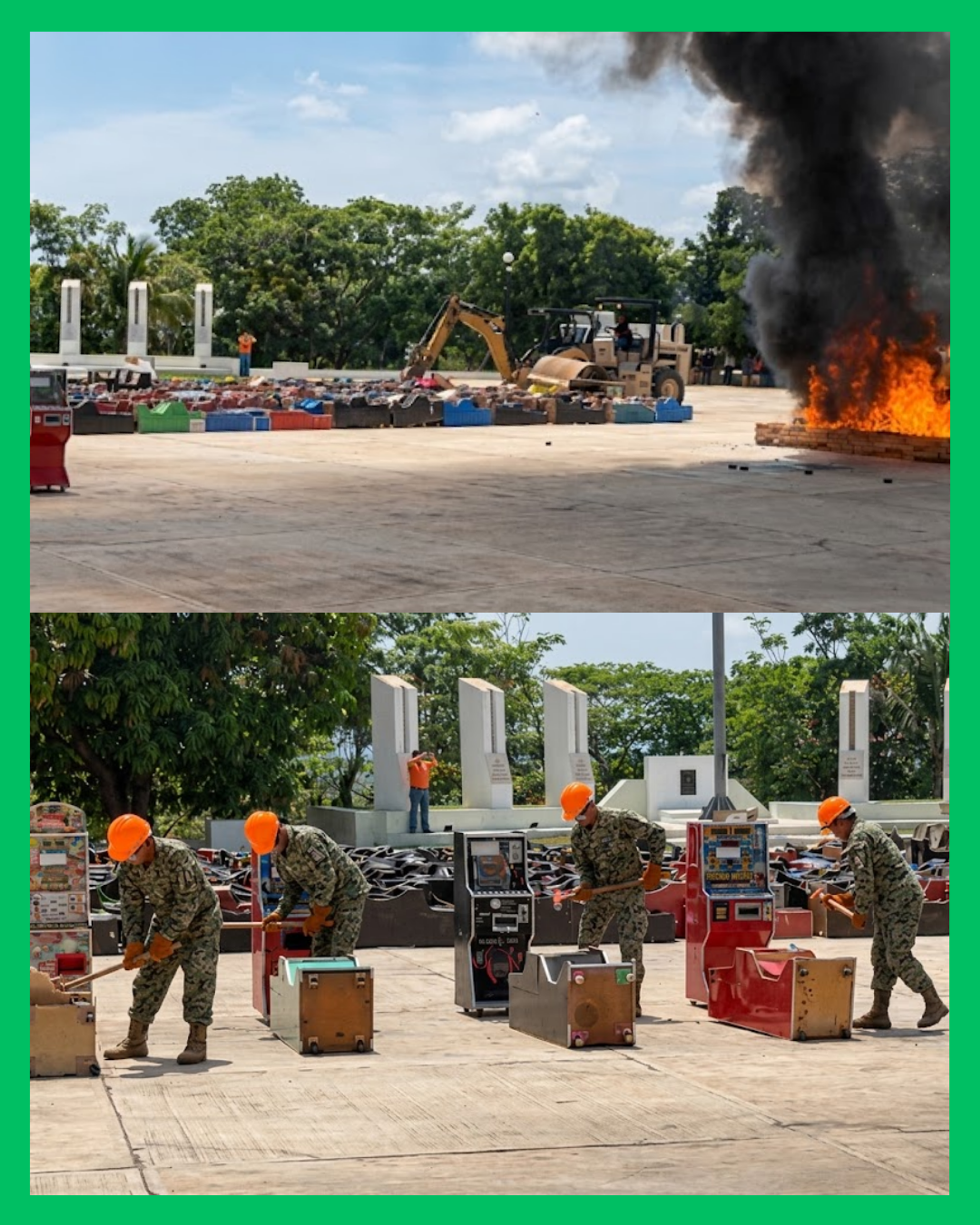 🚨 ¡DESTRUYEN CASI UNA TONELADA DE SUSTANCIAS ILÍCITAS Y 393 TRAGAMONEDAS EN ACAPONETA!  🔥
