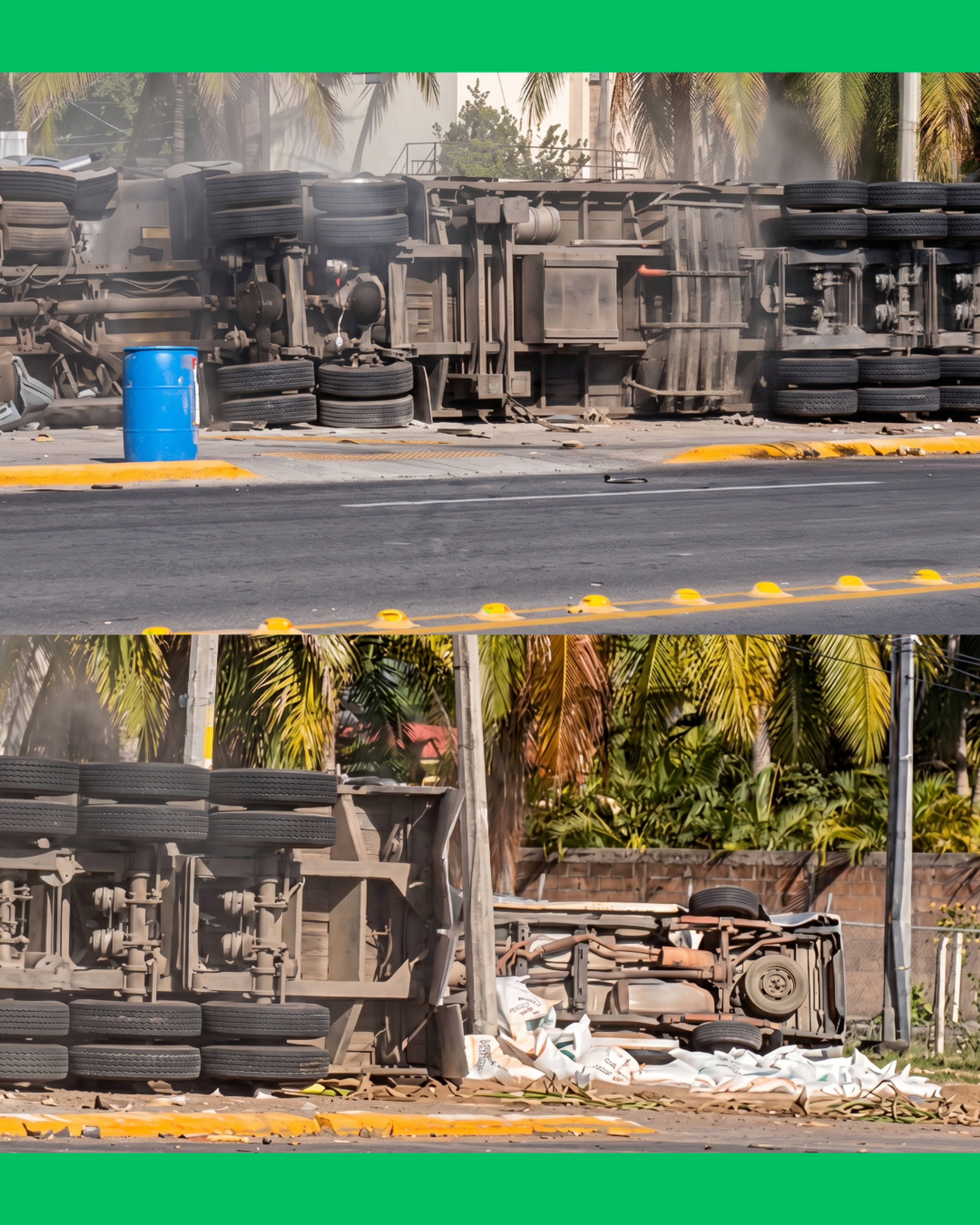 🚨🚛 TRÁILER PIERDE LOS FRENOS Y TERMINA VOLCADO EN MATANCHÉN