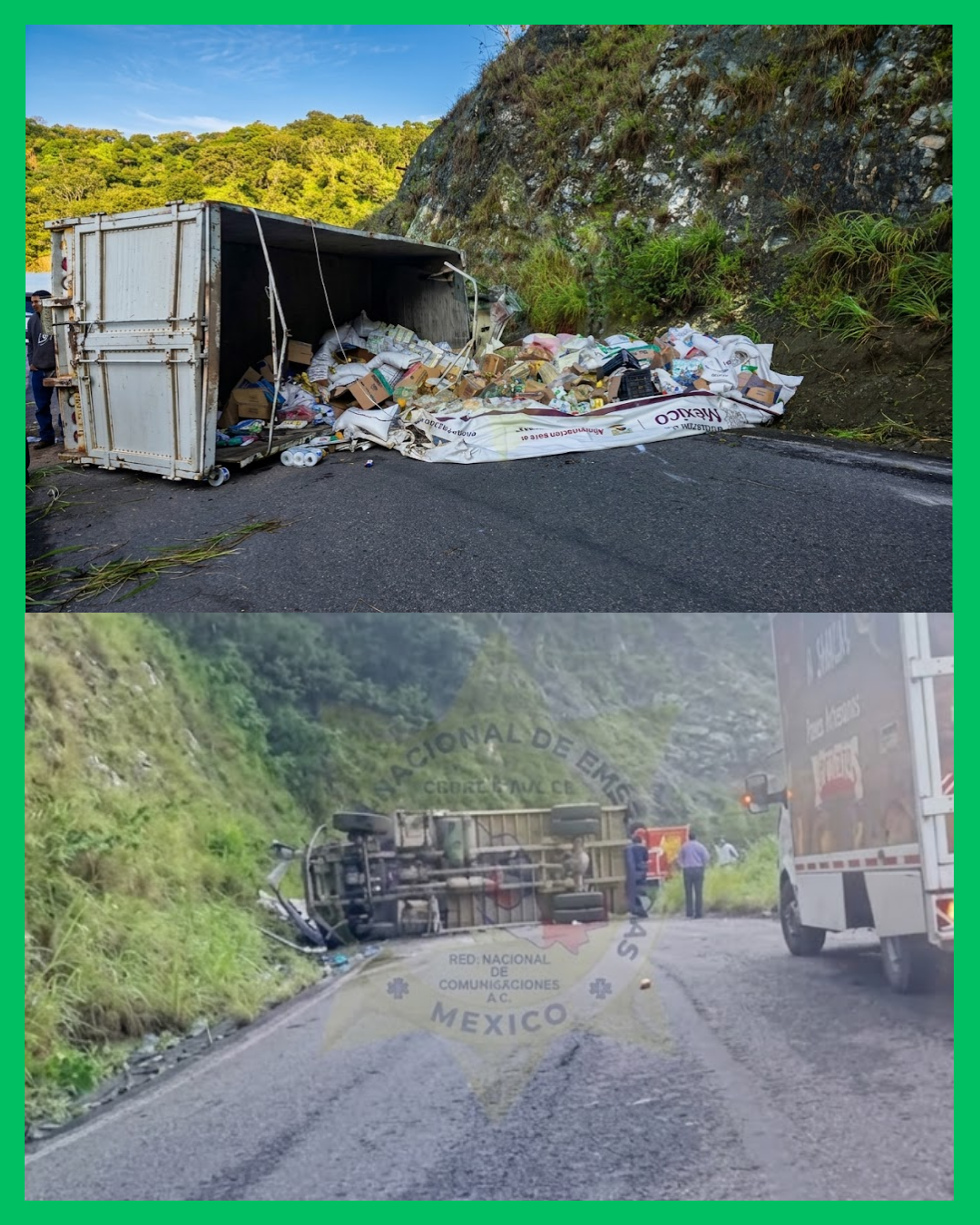 🚨🚛 ¡CAMIÓN DE DICONSA VUELCA EN LA CARRETERA AHUACATLÁN–AMATLÁN DE CAÑAS!