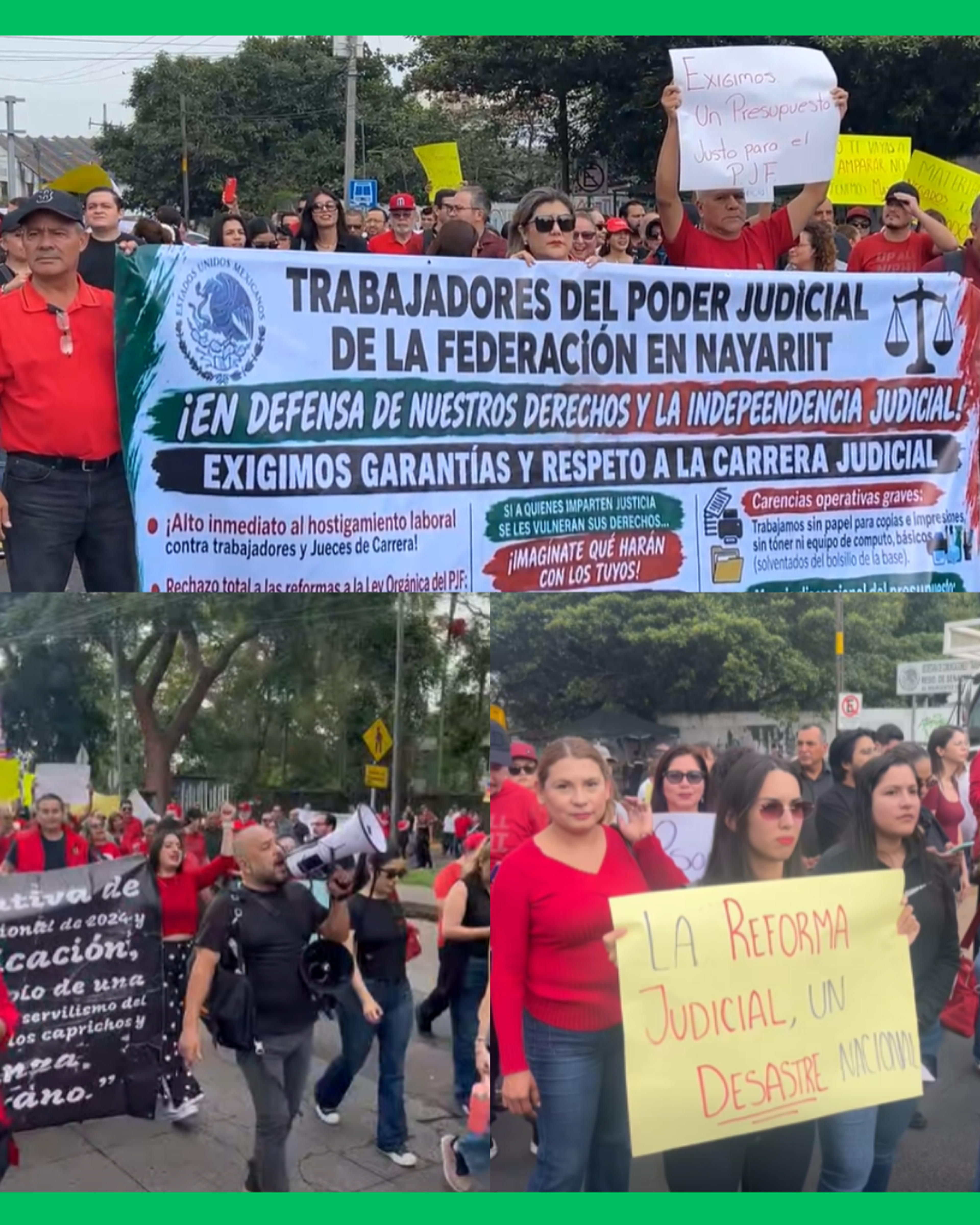 TRABAJADORES DEL PODER JUDICIAL SE MANIFIESTAN EN TEPIC