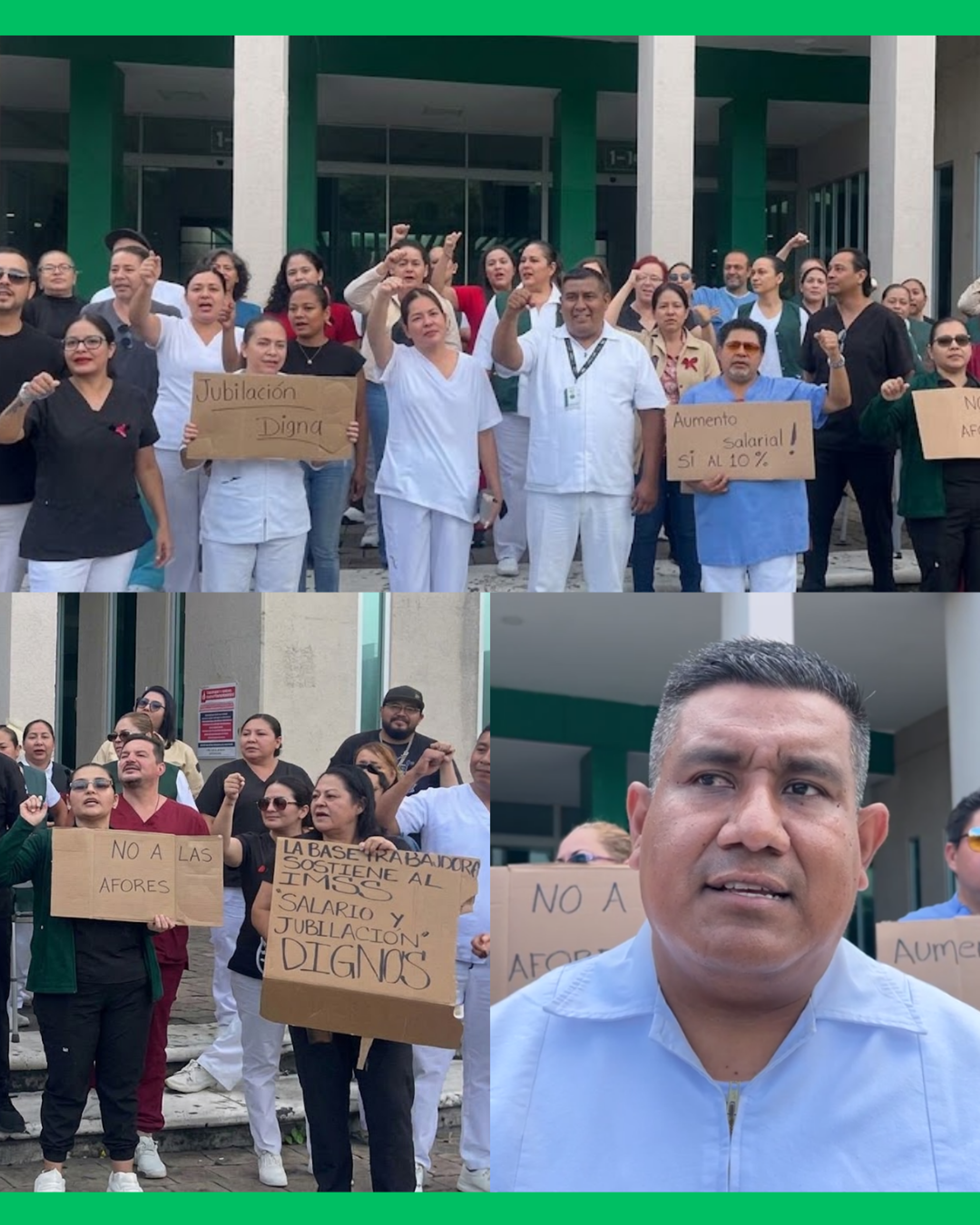 TRABAJADORES DEL IMSS EN TEPIC SE MANIFIESTAN CONTRA DIRIGENCIA SINDICAL