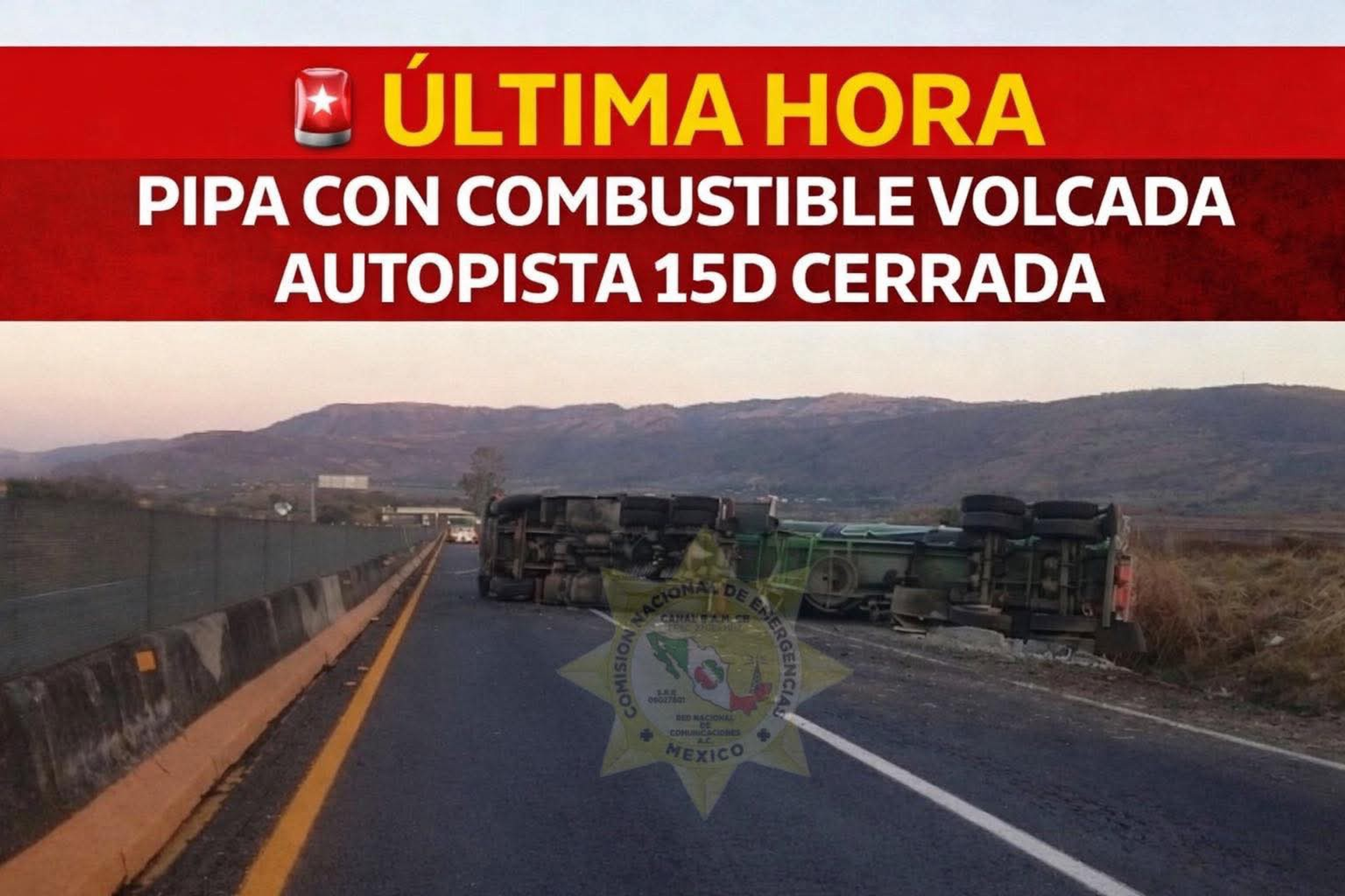 PIPA DE COMBUSTIBLE VOLCADA 