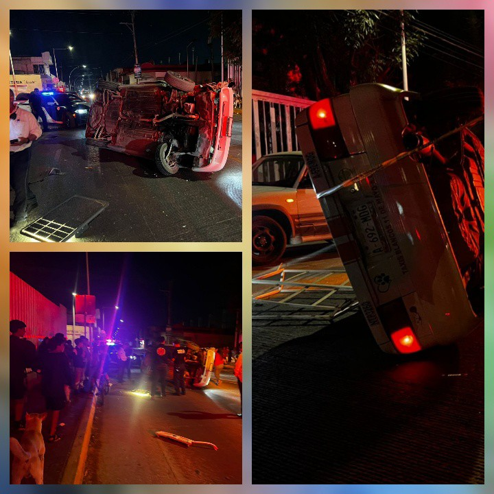 VOLCADURA DE TAXI EN CALLE EJIDO