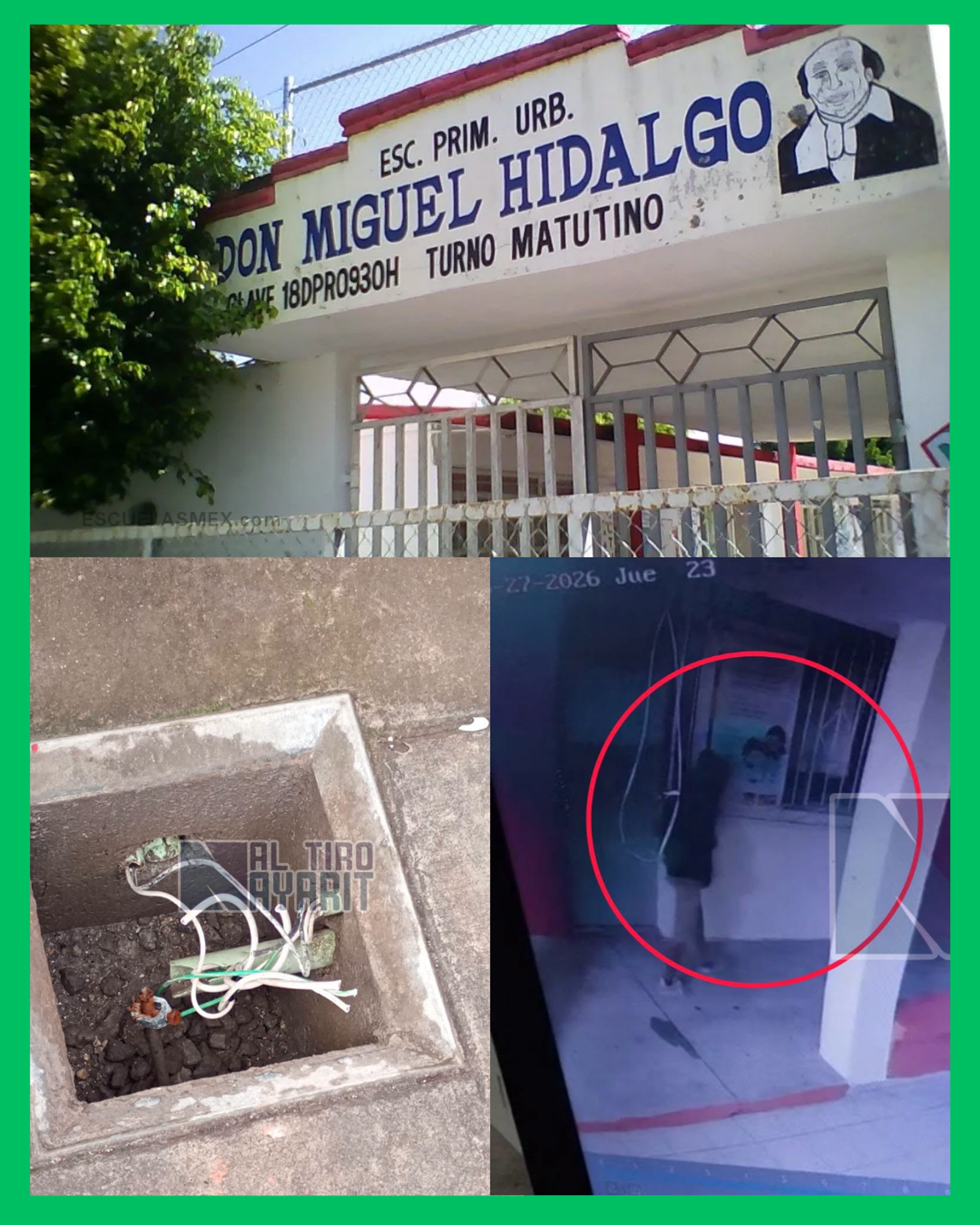 PRIMARIA MIGUEL HIDALGO DE TEPIC SUSPENDE CLASES TRAS QUEDARSE SIN CABLEADO ELÉCTRICO