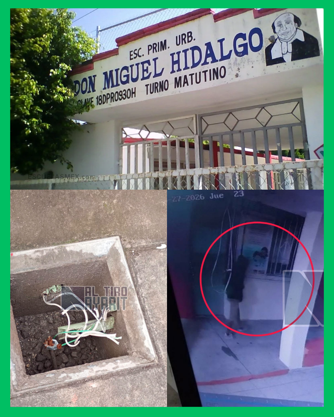 PRIMARIA MIGUEL HIDALGO DE TEPIC SUSPENDE CLASES TRAS QUEDARSE SIN CABLEADO ELÉCTRICO