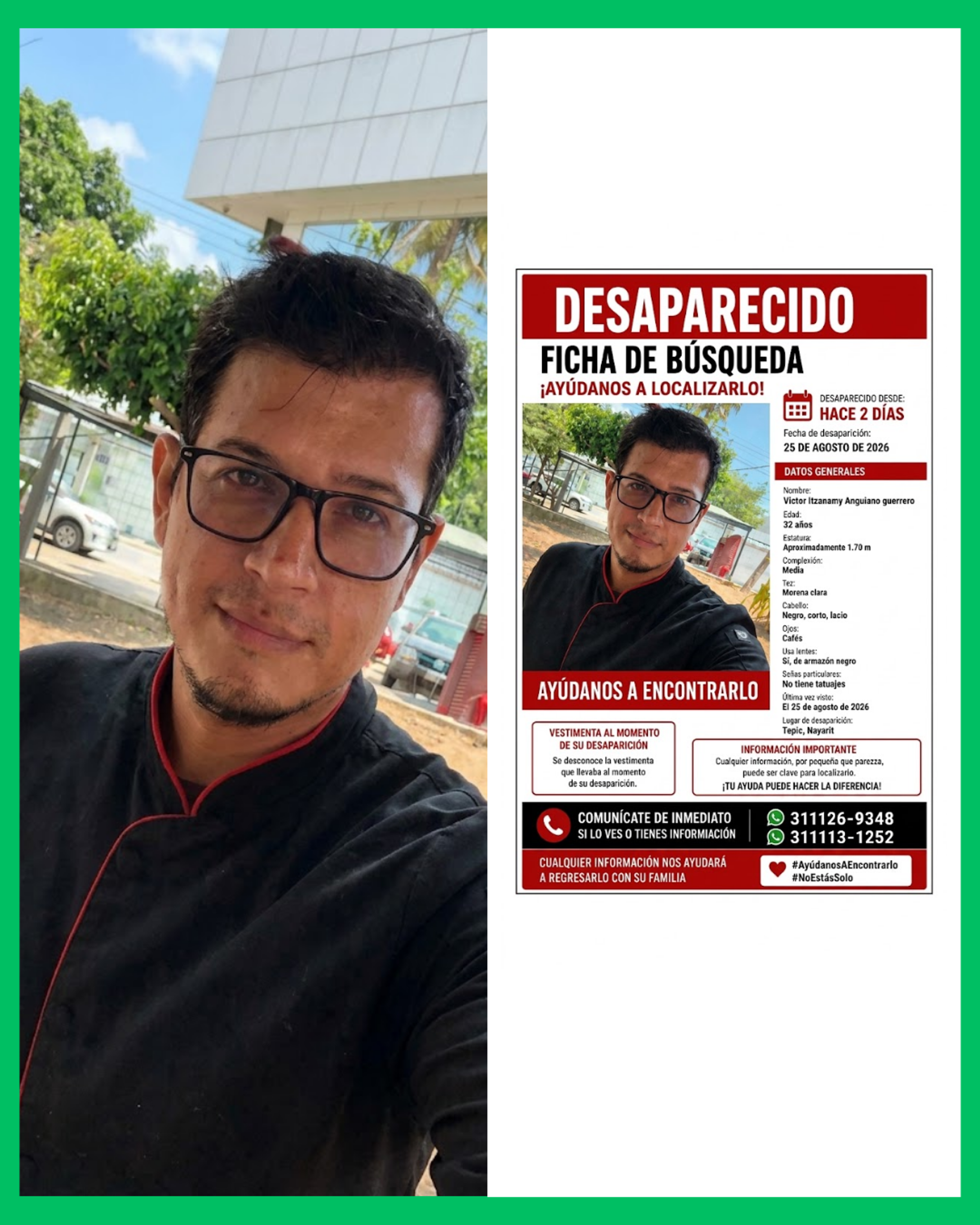  ¡BUSCAN A VÍCTOR ITZAMANY ANGUIANO GUERRERO EN TEPIC! 