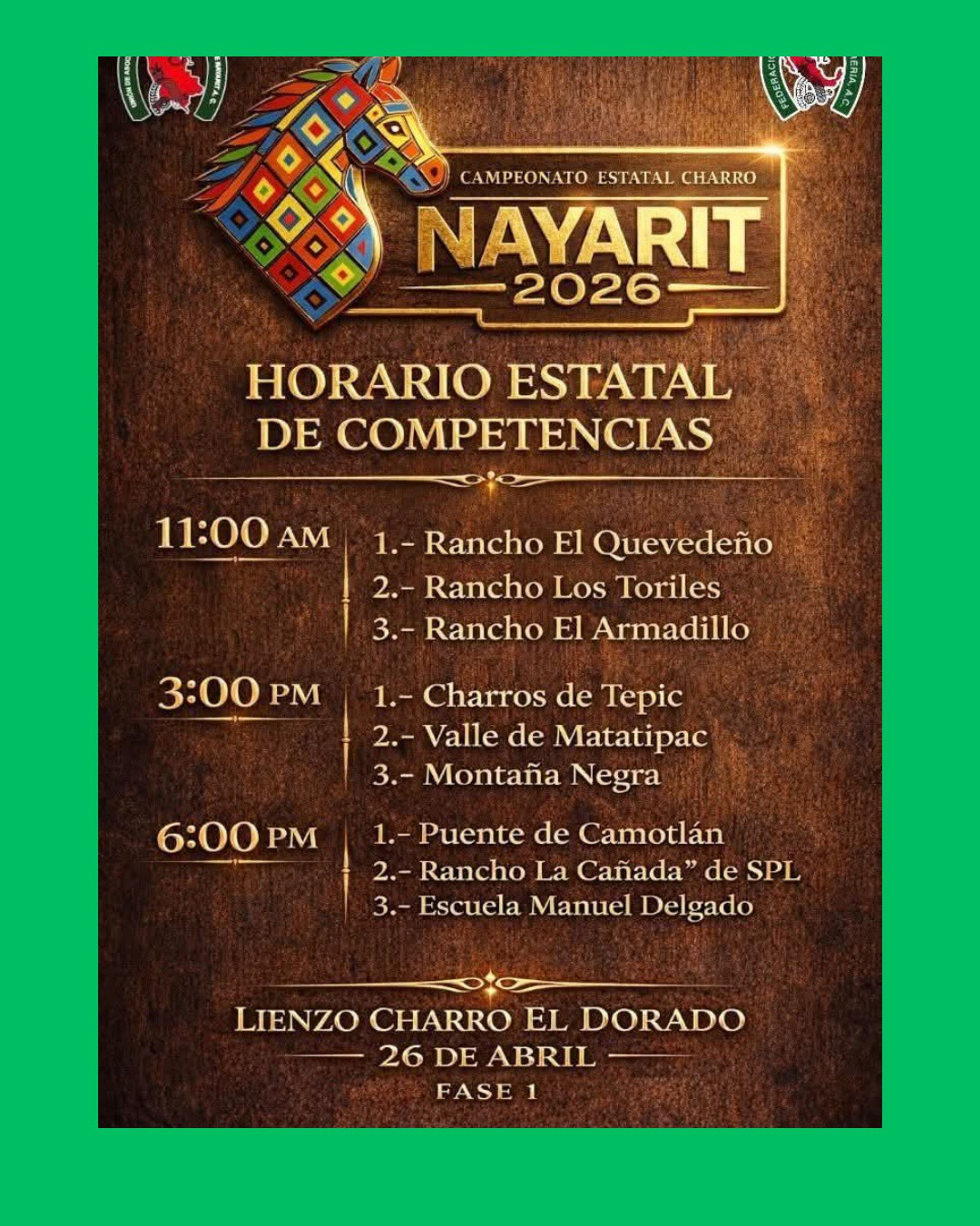 TEPIC RECIBIRÁ EL CAMPEONATO ESTATAL CHARRO NAYARIT 2026