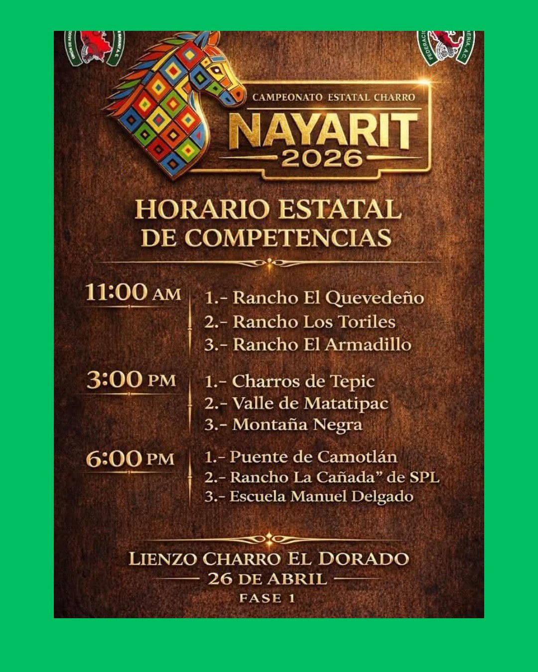 TEPIC RECIBIRÁ EL CAMPEONATO ESTATAL CHARRO NAYARIT 2026