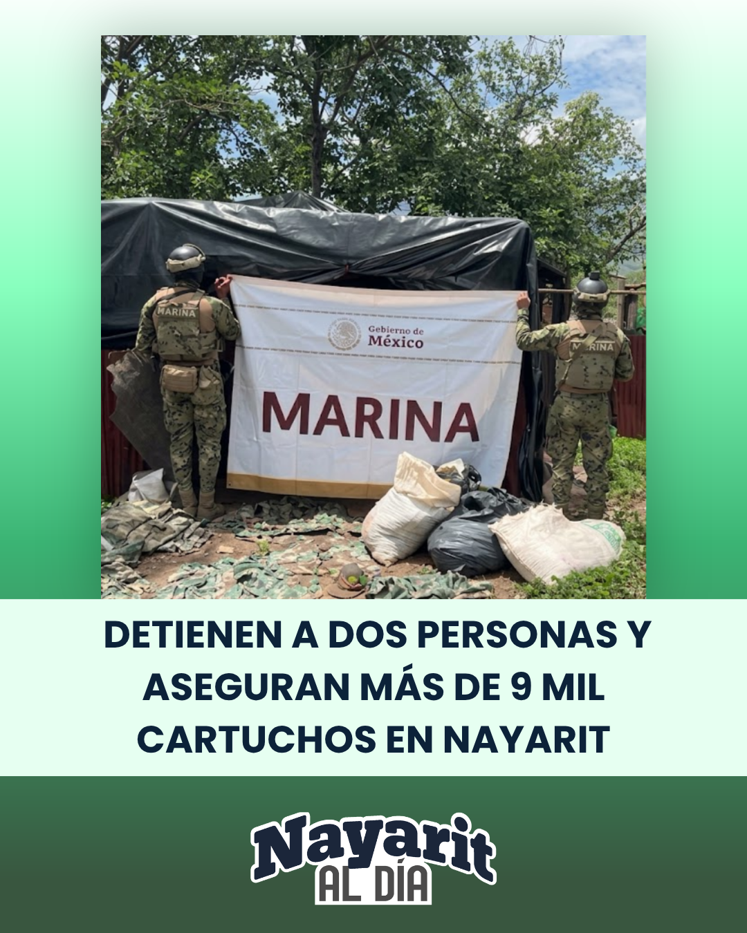 DETIENEN A DOS PERSONAS Y ASEGURAN MÁS DE 9 MIL CARTUCHOS EN NAYARIT