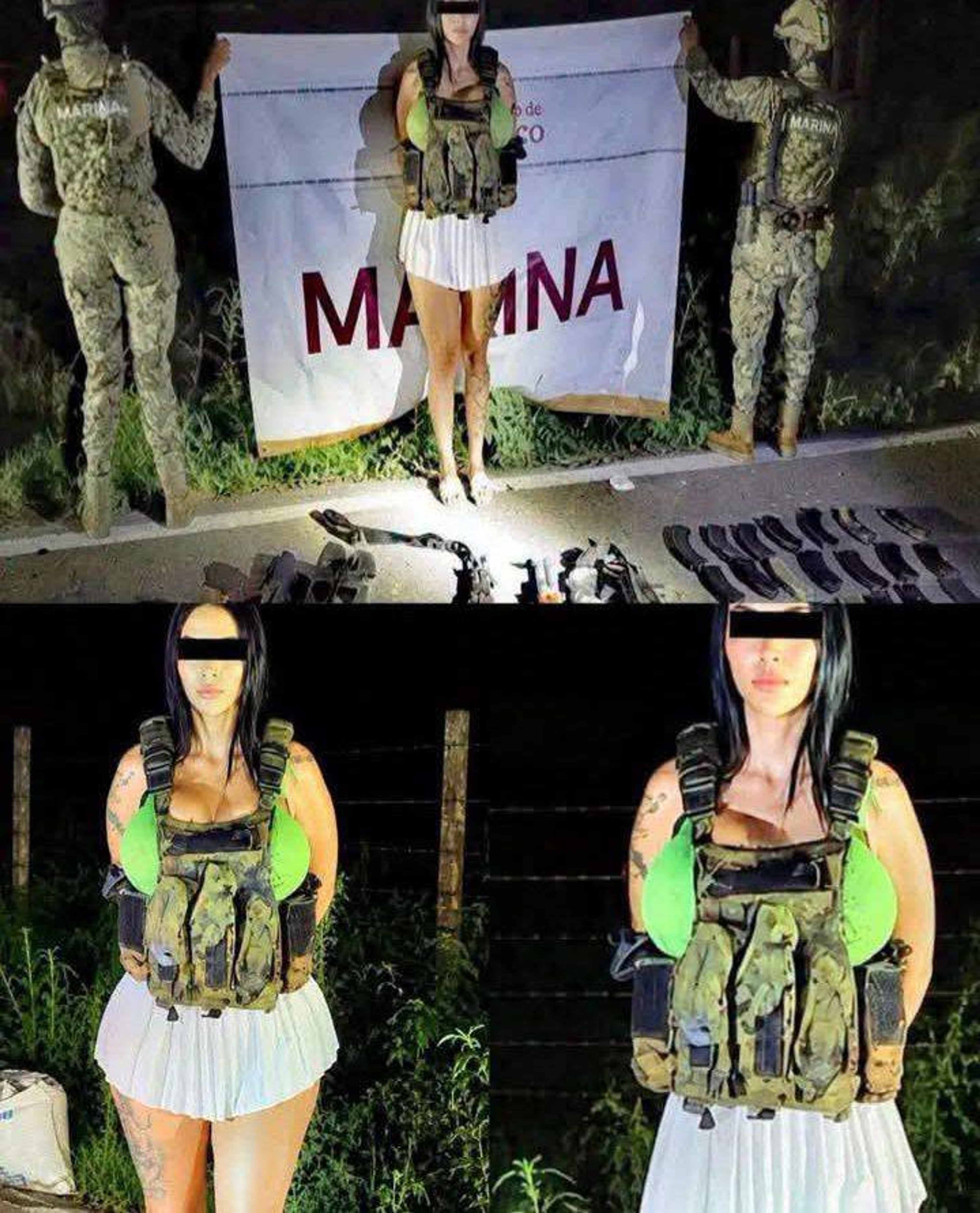 MARINA GOLPEA A LA DELINCUENCIA EN ESCUINAPA, DETIENE A MUJER CON ARMAS Y EQUIPO TÁCTICO 