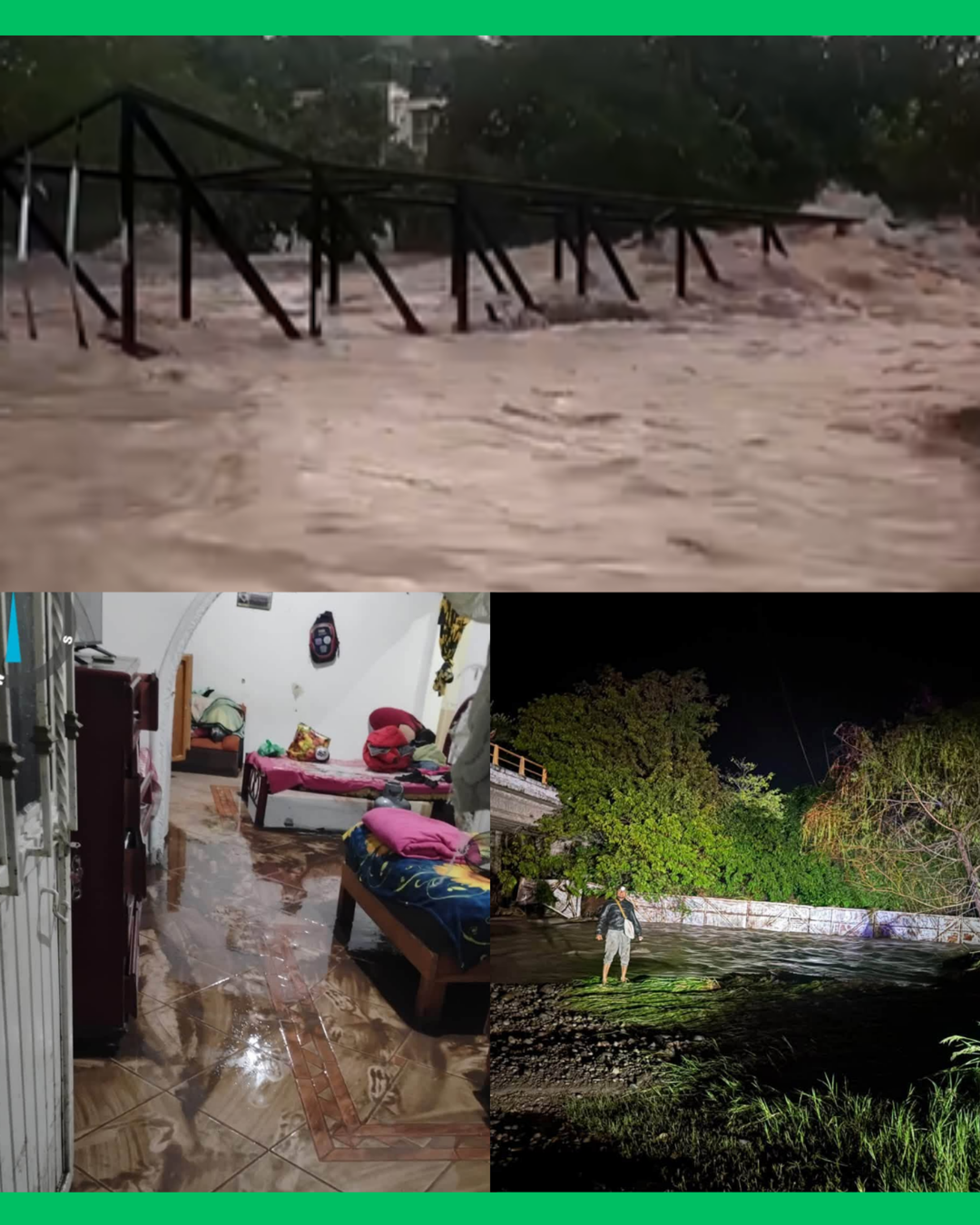 DESBORDAMIENTO EN ATICAMA DEJA VIVIENDAS INUNDADAS Y ARRASTRA PUENTE PEATONAL