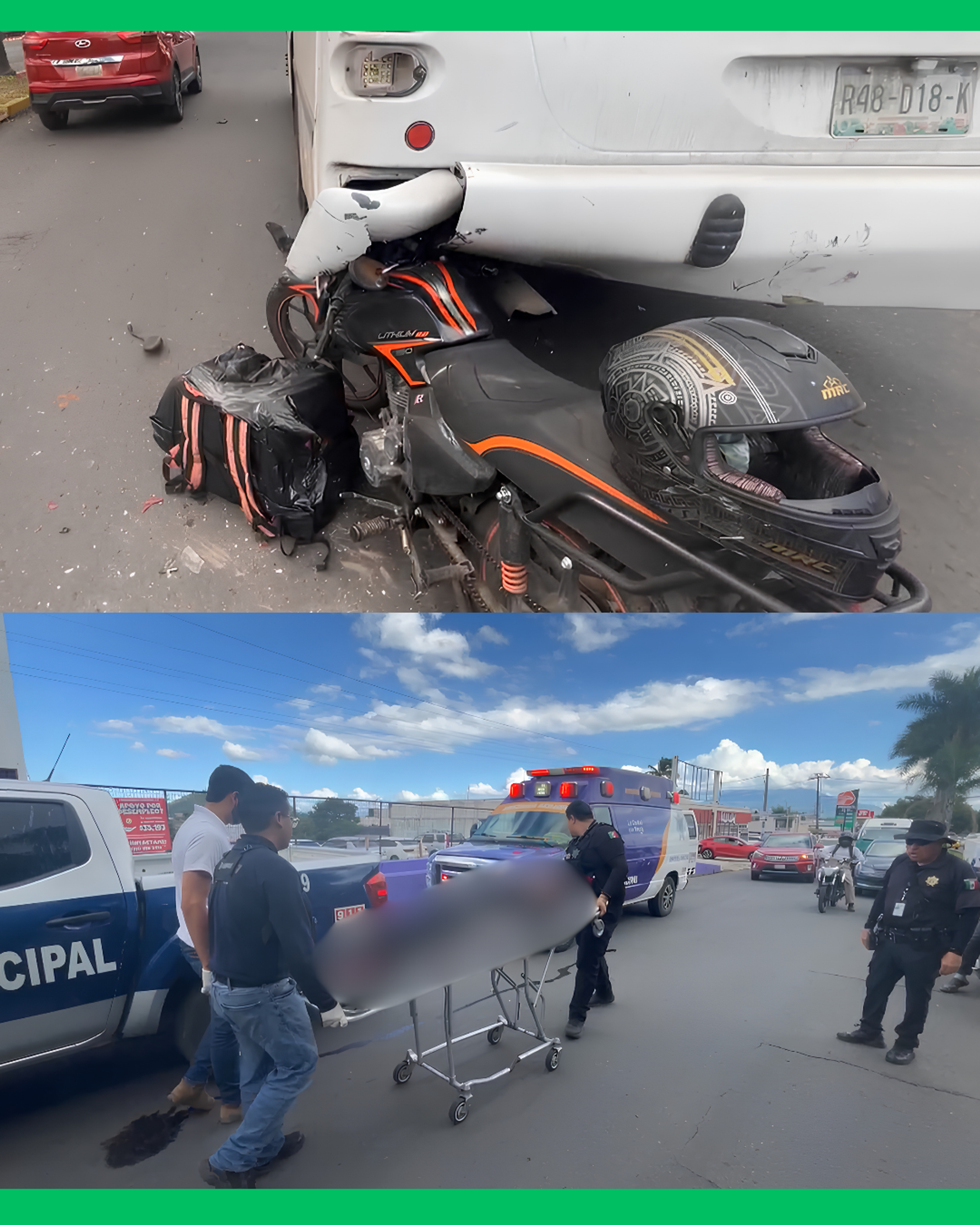 CAMIÓN SE DETIENE Y MOTOCICLISTA SE IMPACTA EN LA PARTE TRASERA SOBRE LA AV. INSURGENTES, EN TEPIC
