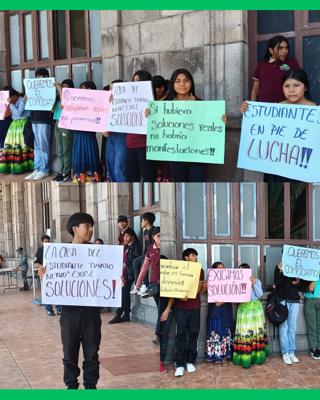¡ESTUDIANTES ACUDEN A LA PRESIDENCIA MUNICIPAL PARA EXIGIR UNA SOLUCIÓN A LA CASA DEL ESTUDIANTE!