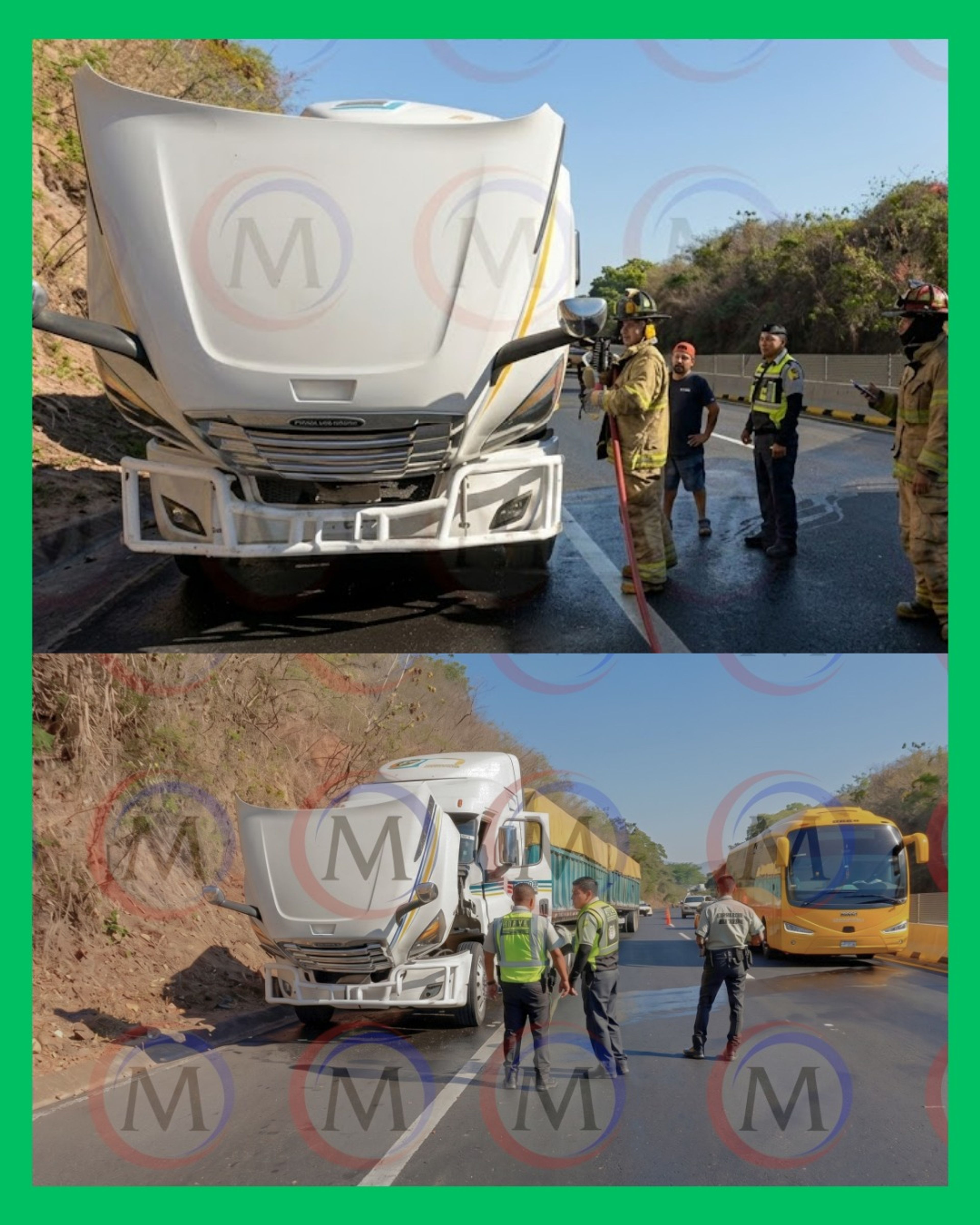 🚨🔥 TRAILER QUE TRANSPORTABA 80 TONELADAS DE MAÍZ SE INCENDIA EN LA AUTOPISTA SAN BLAS–TEPIC
